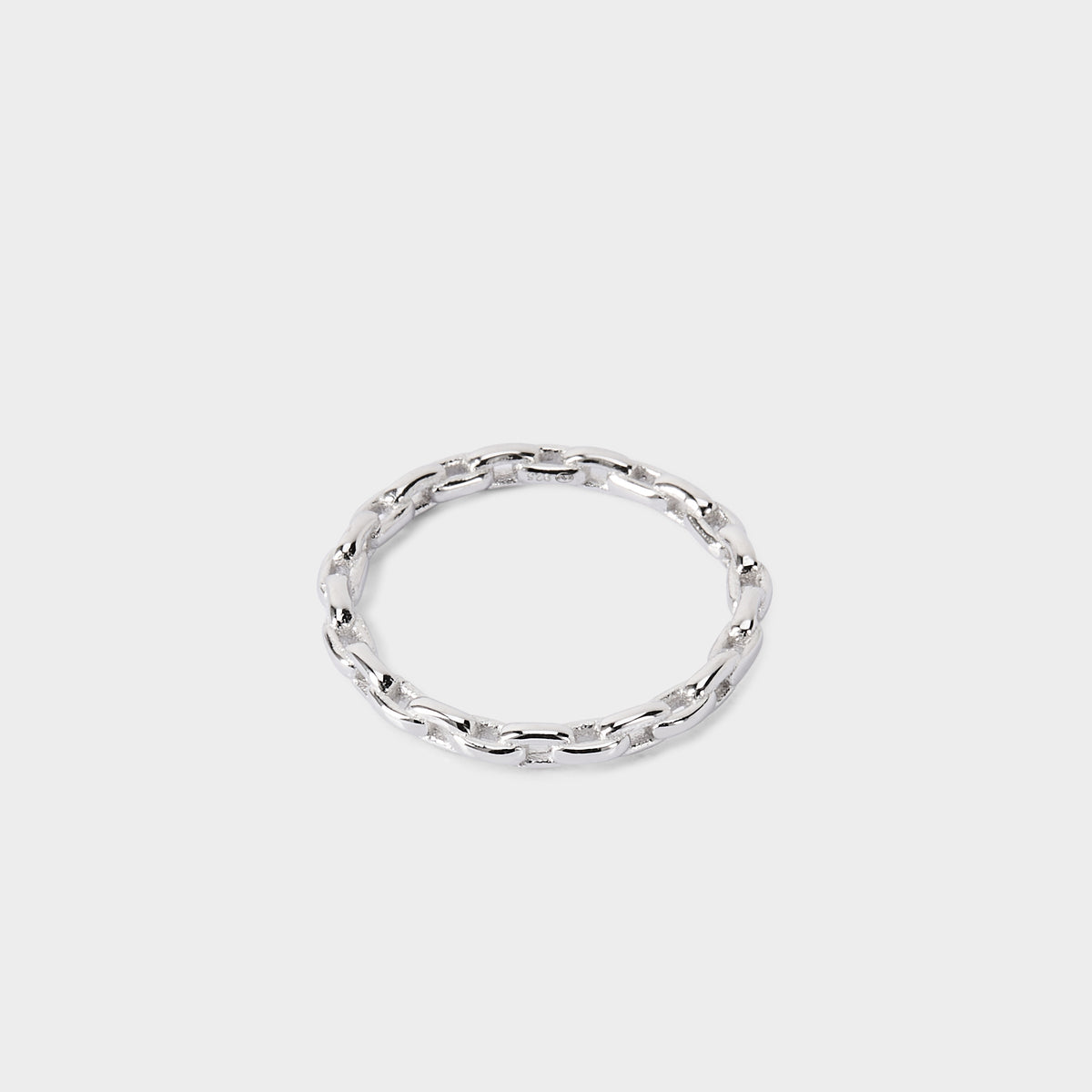 Bague chaînette fine argent massif