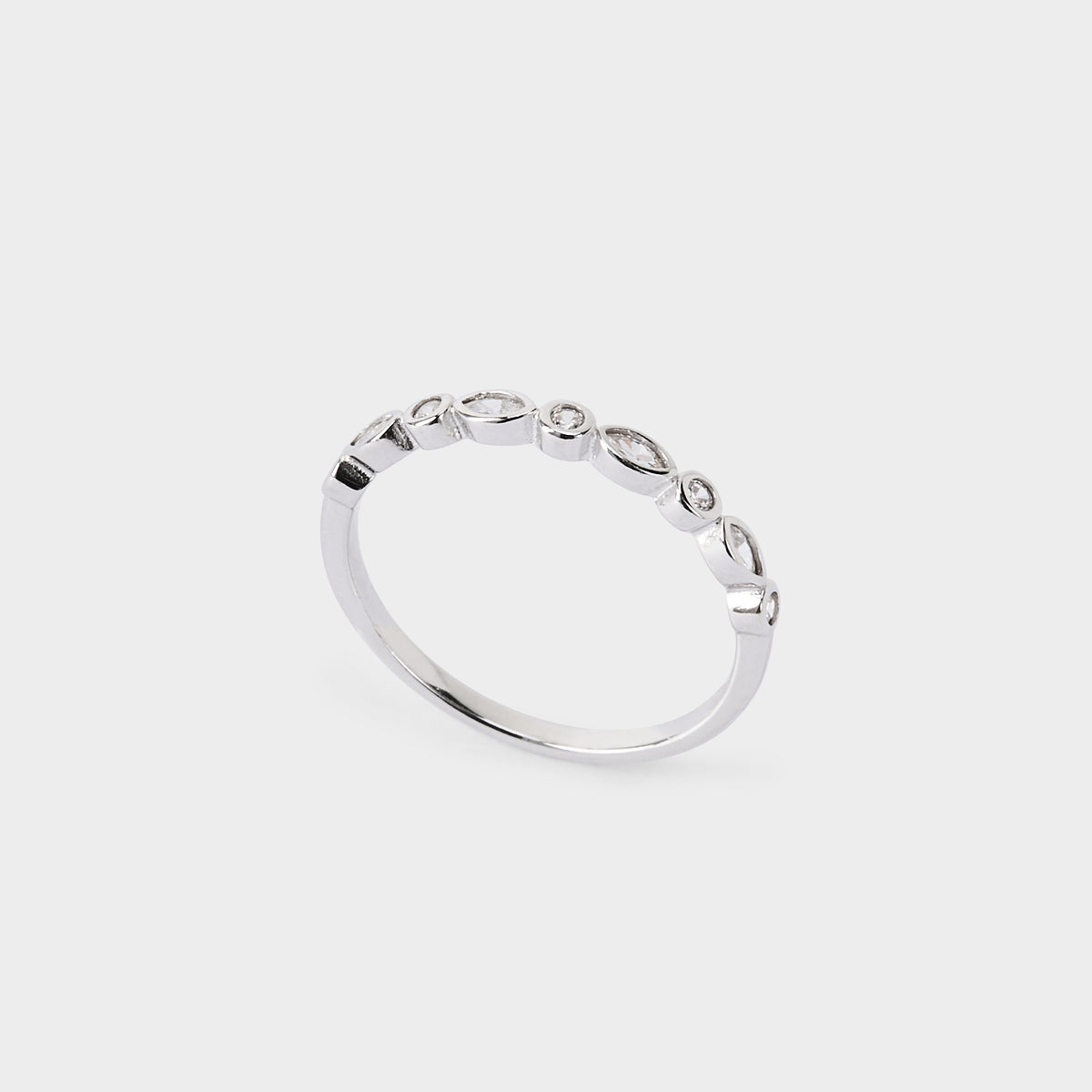 Bague farandole de brillants argent
