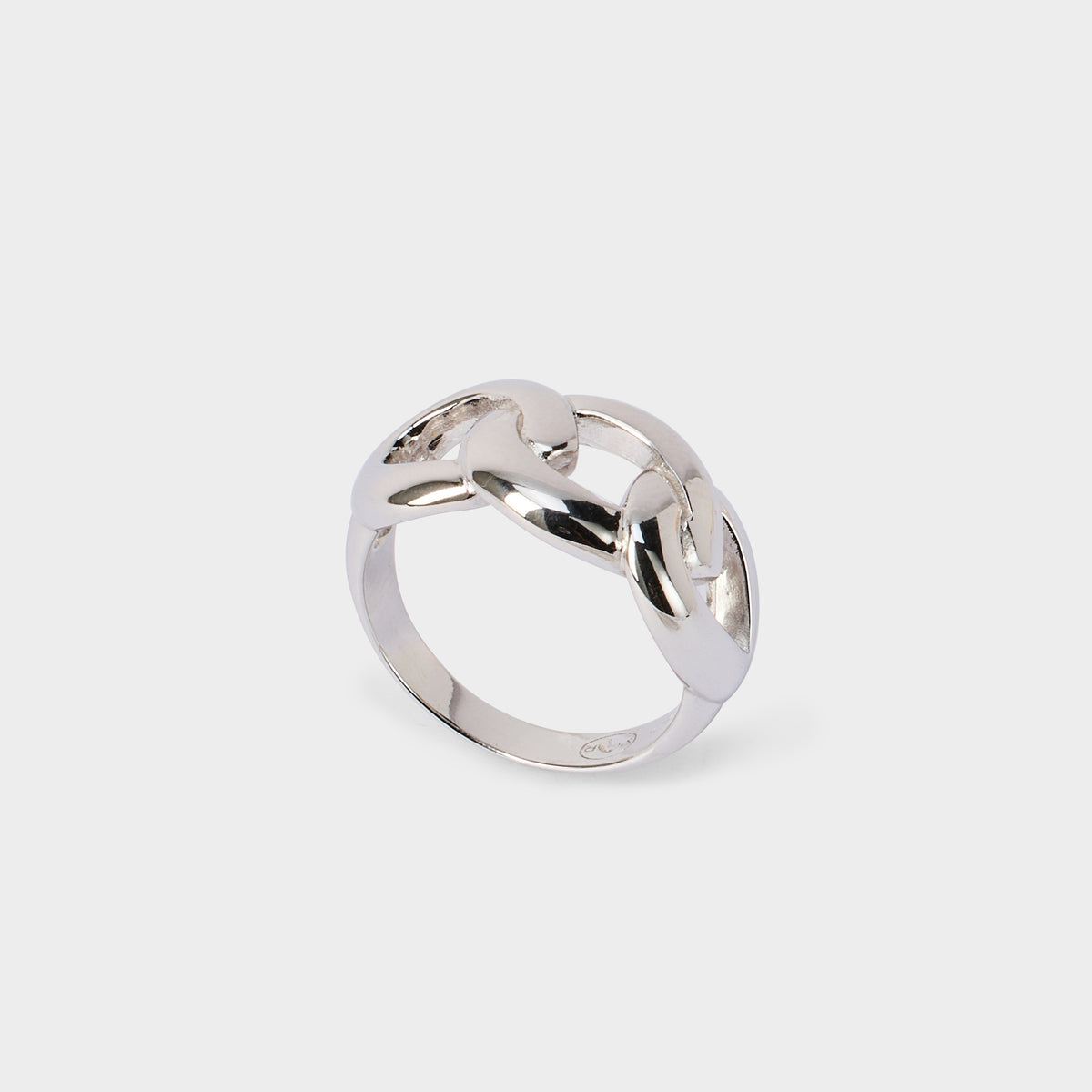 Bague maillon bombés argent