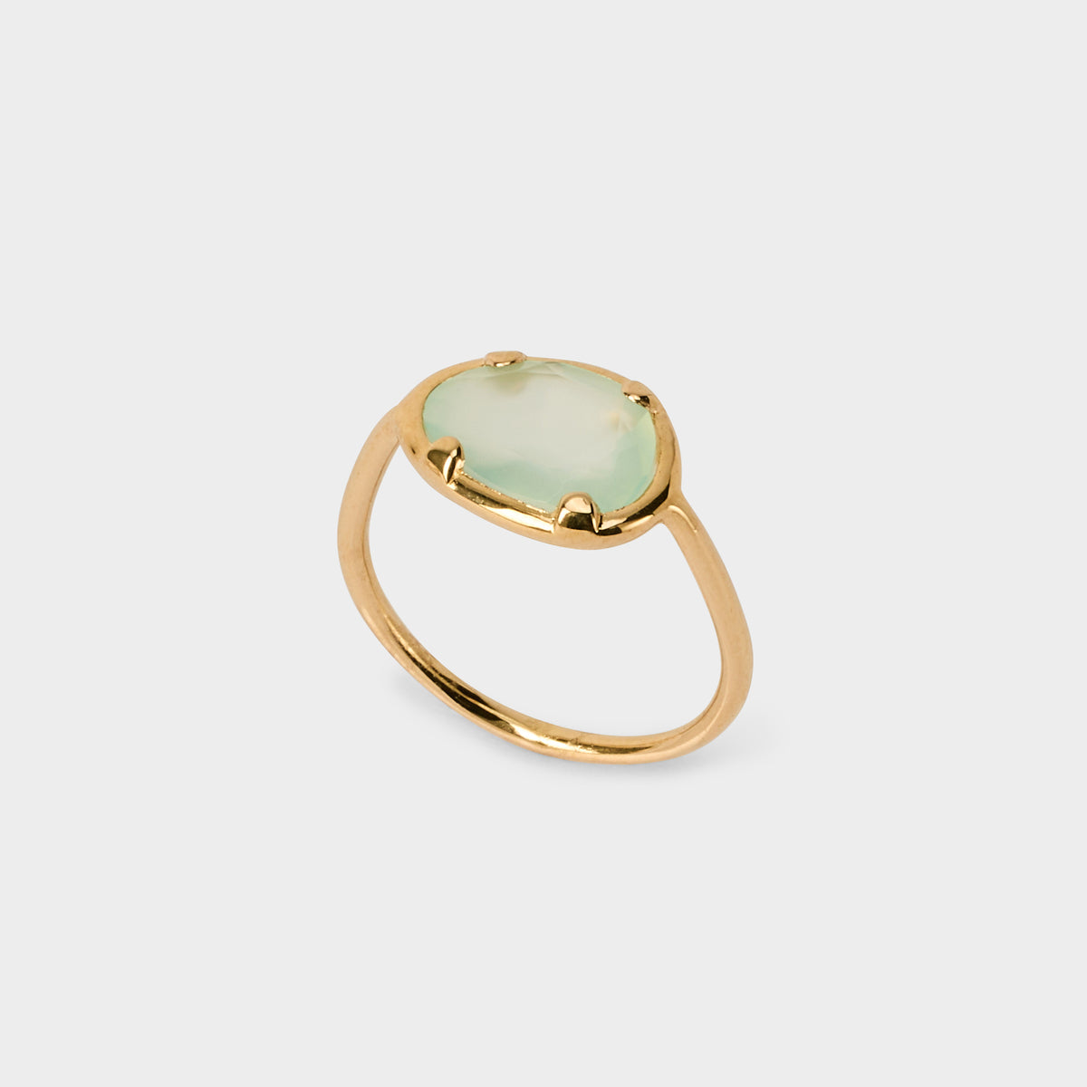 Bague Clarté vert plaqué or