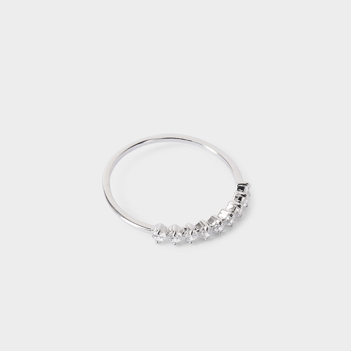 Bague bandeau brillants argent