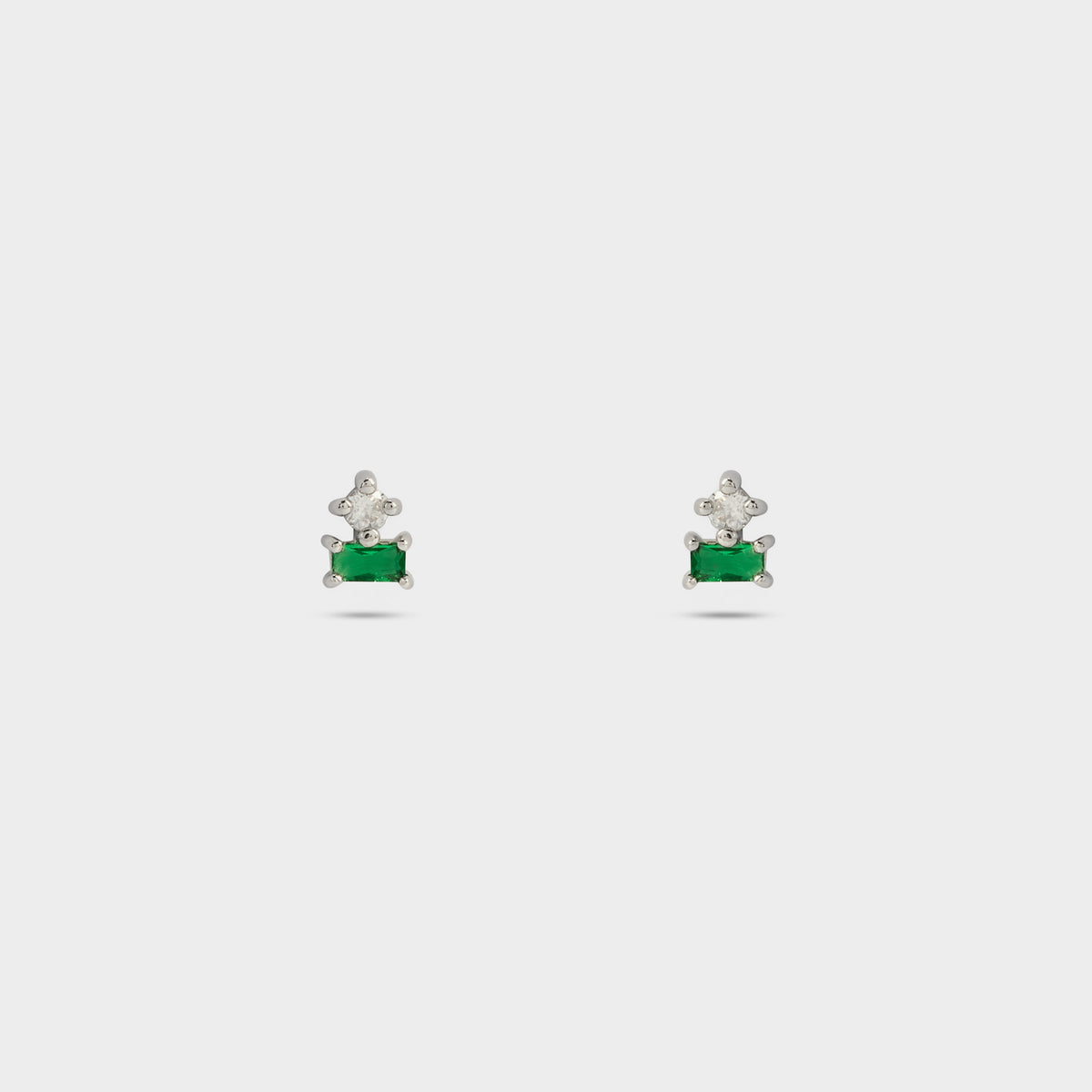 Boucles d'oreilles Elégante vert argent