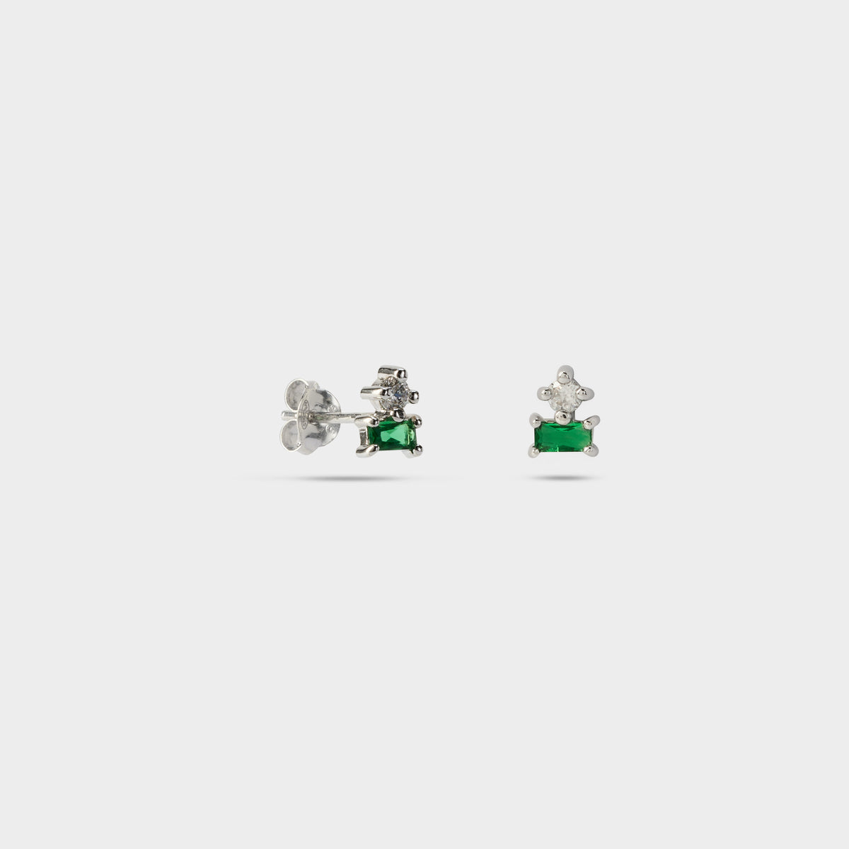 Boucles d'oreilles Elégante vert argent