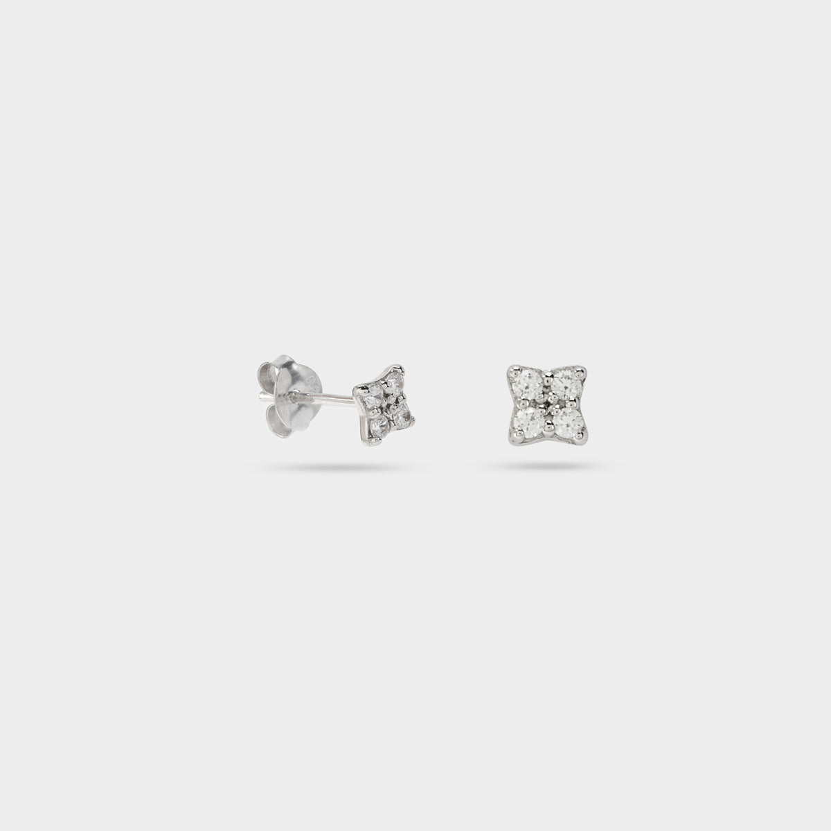 Boucles d'oreilles Rose des vents pavée argent