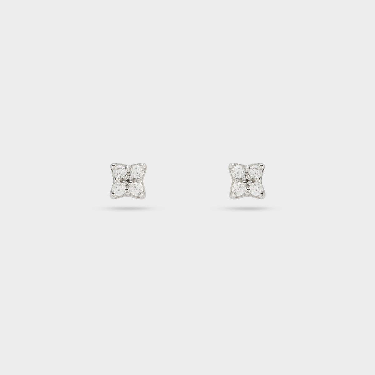 Boucles d'oreilles Rose des vents pavée argent
