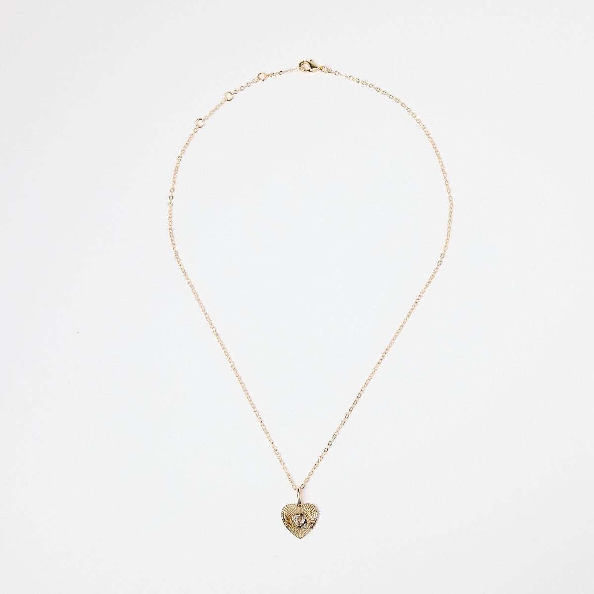 Collier cœur plaqué or et oxyde de zirconium blanc