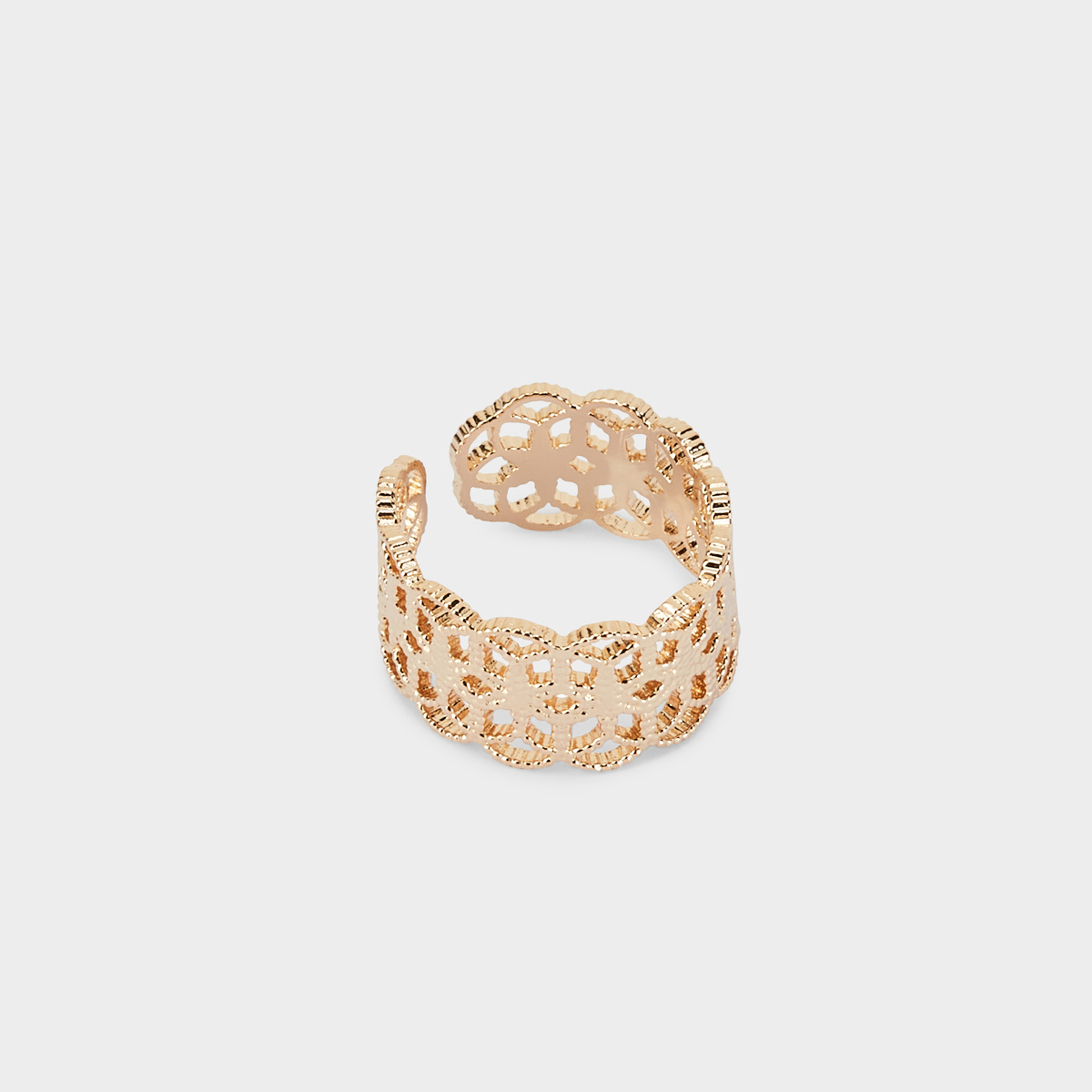 Bague tissage ajustable plaqué or