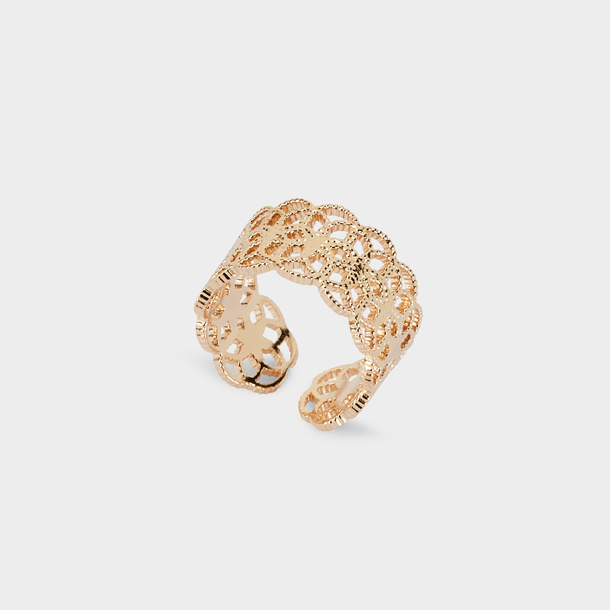 Bague tissage ajustable plaqué or