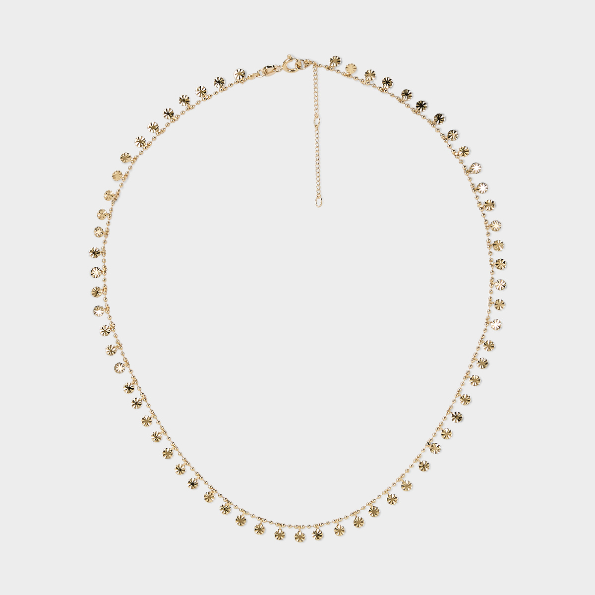 Collier pastilles rayonnantes plaqué or