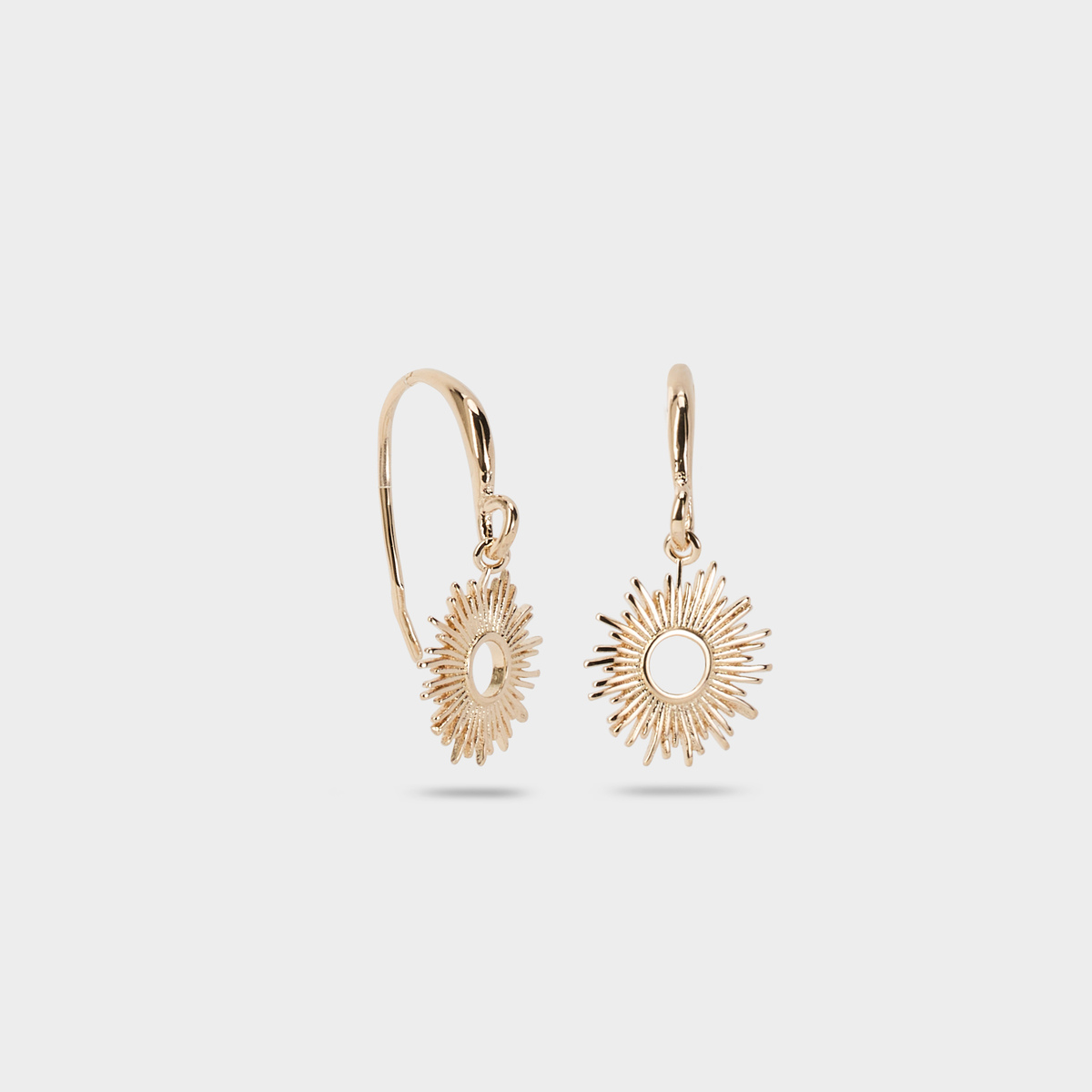 Boucles d'oreilles soleil pendantes plaqué or