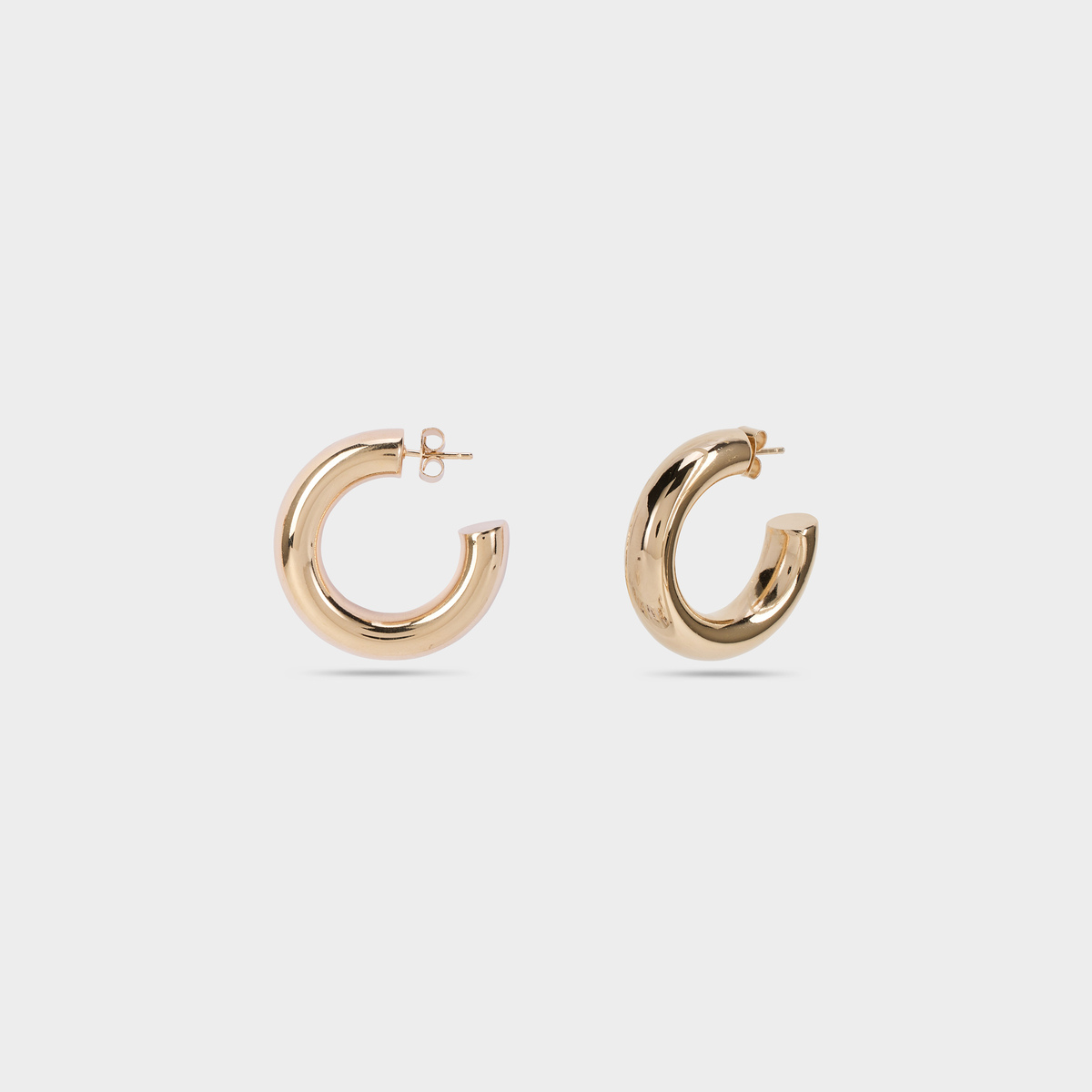 Boucles d'oreilles mini créoles Tube plaqué or