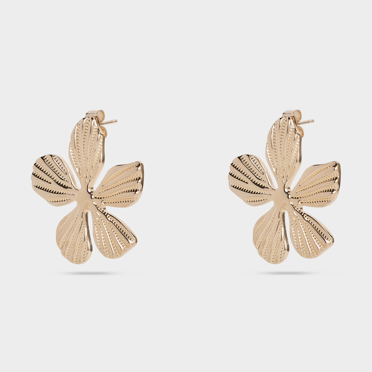 Boucles d'oreilles Flore plaqué or