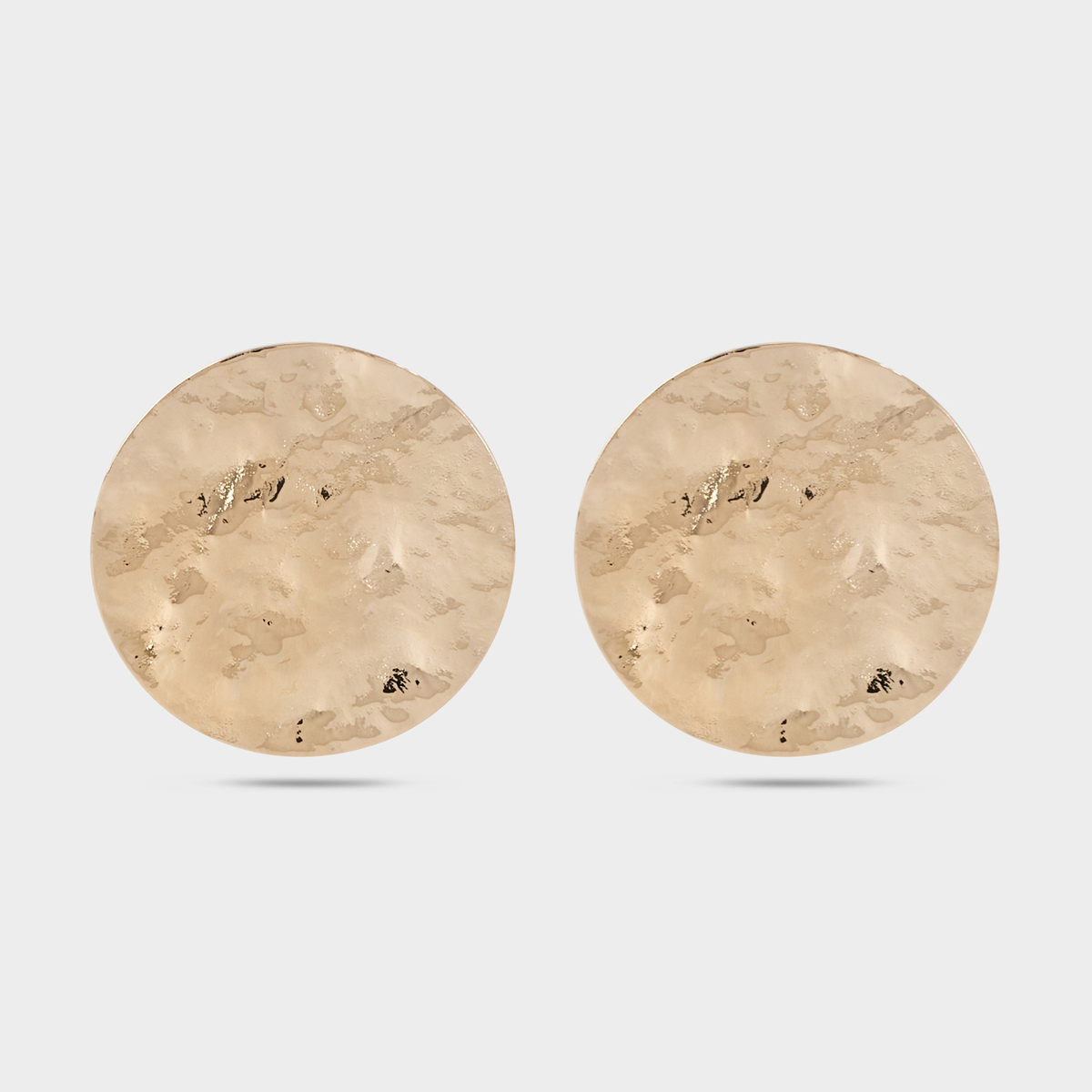 Boucles d'oreilles rond martelé plaqué or