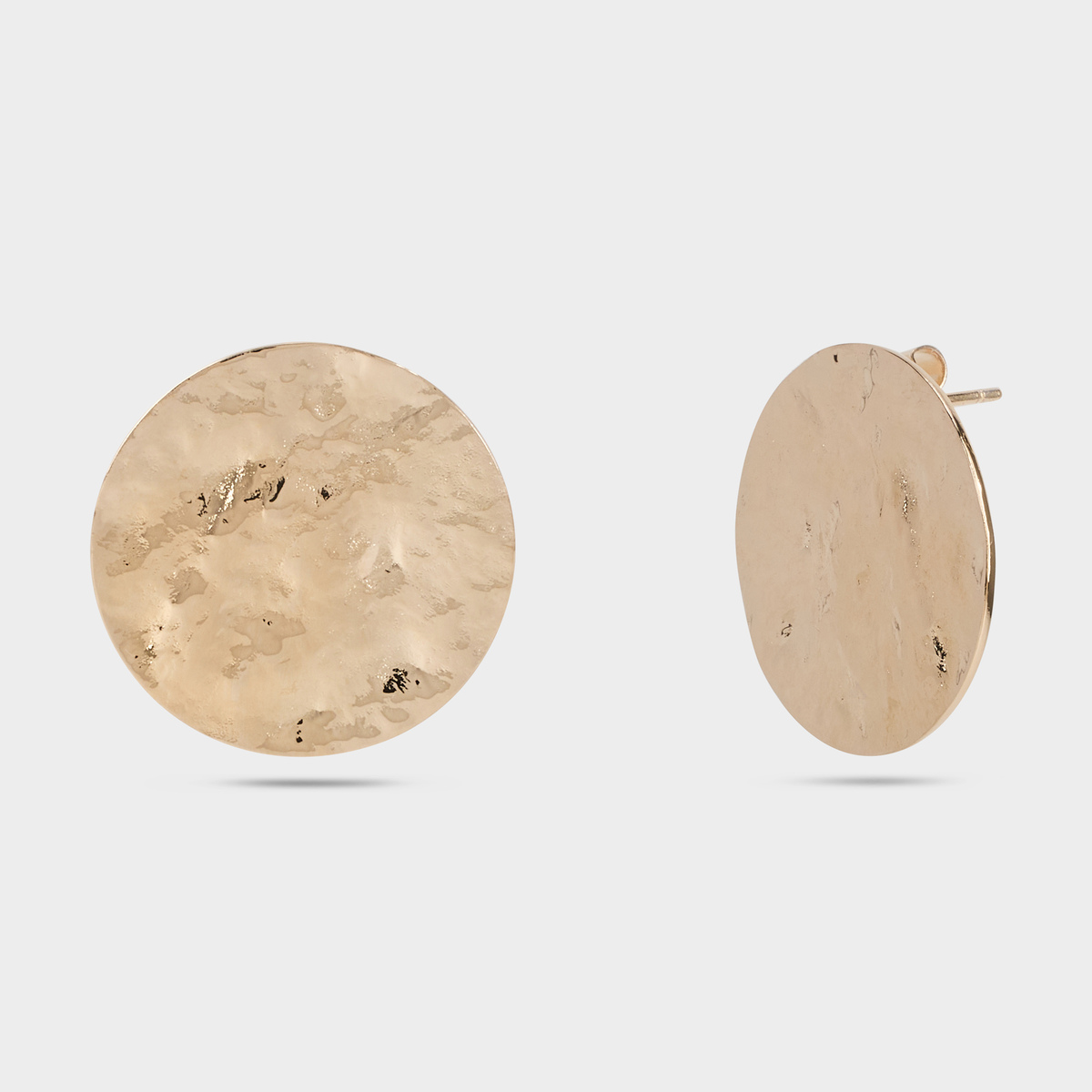 Boucles d'oreilles rond martelé plaqué or