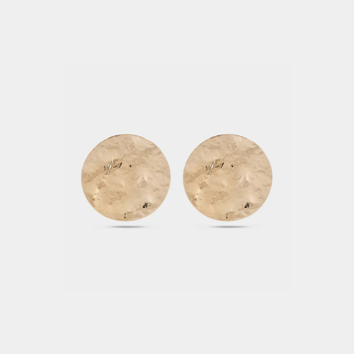 Boucles d'oreilles rond martelé plaqué or