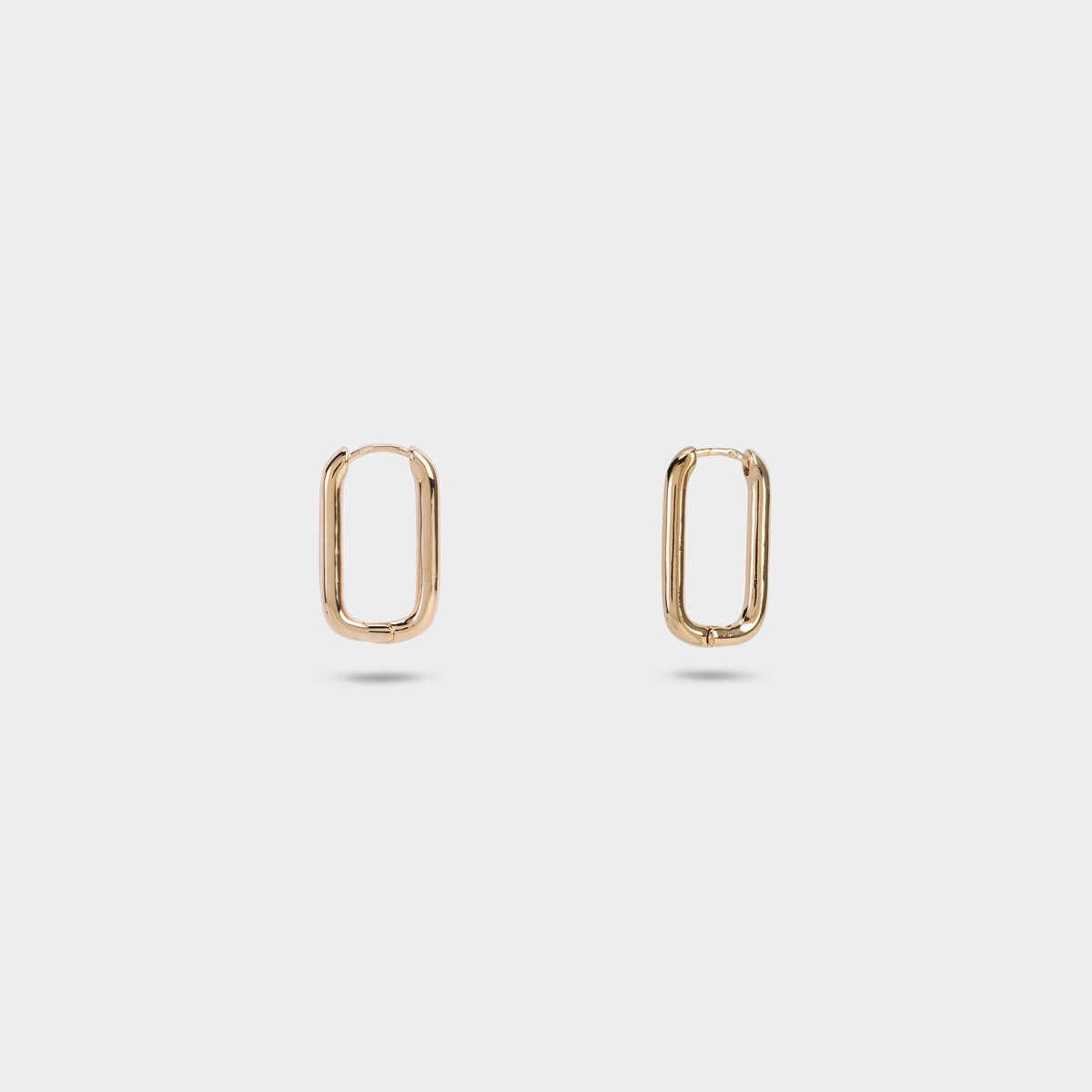 Boucles d'oreilles fines créoles rectangles plaqué or