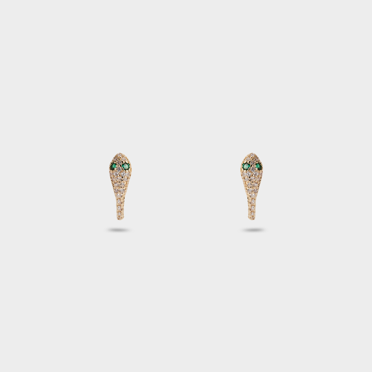 Boucles d'oreilles serpents pavés plaqué or