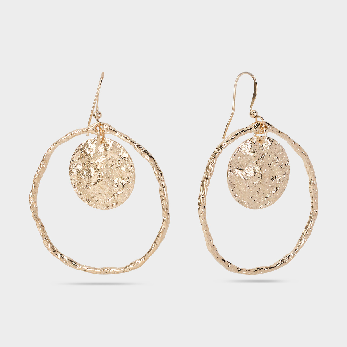 Boucles d'oreilles anneau rond Maya plaqué or
