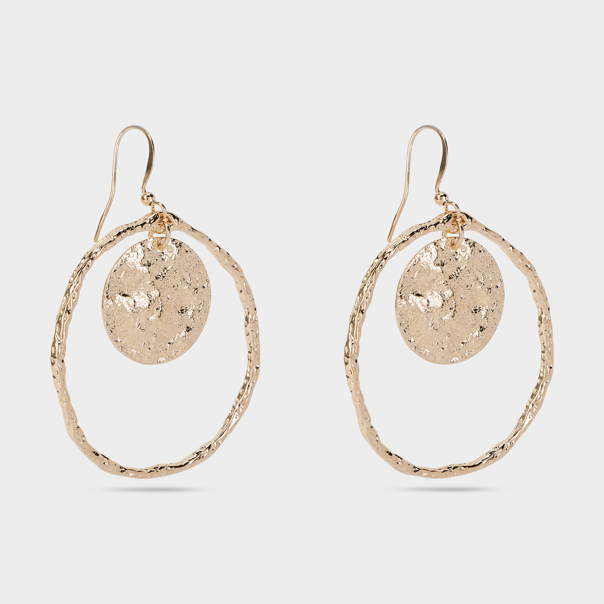 Boucles d'oreilles anneau rond Maya plaqué or
