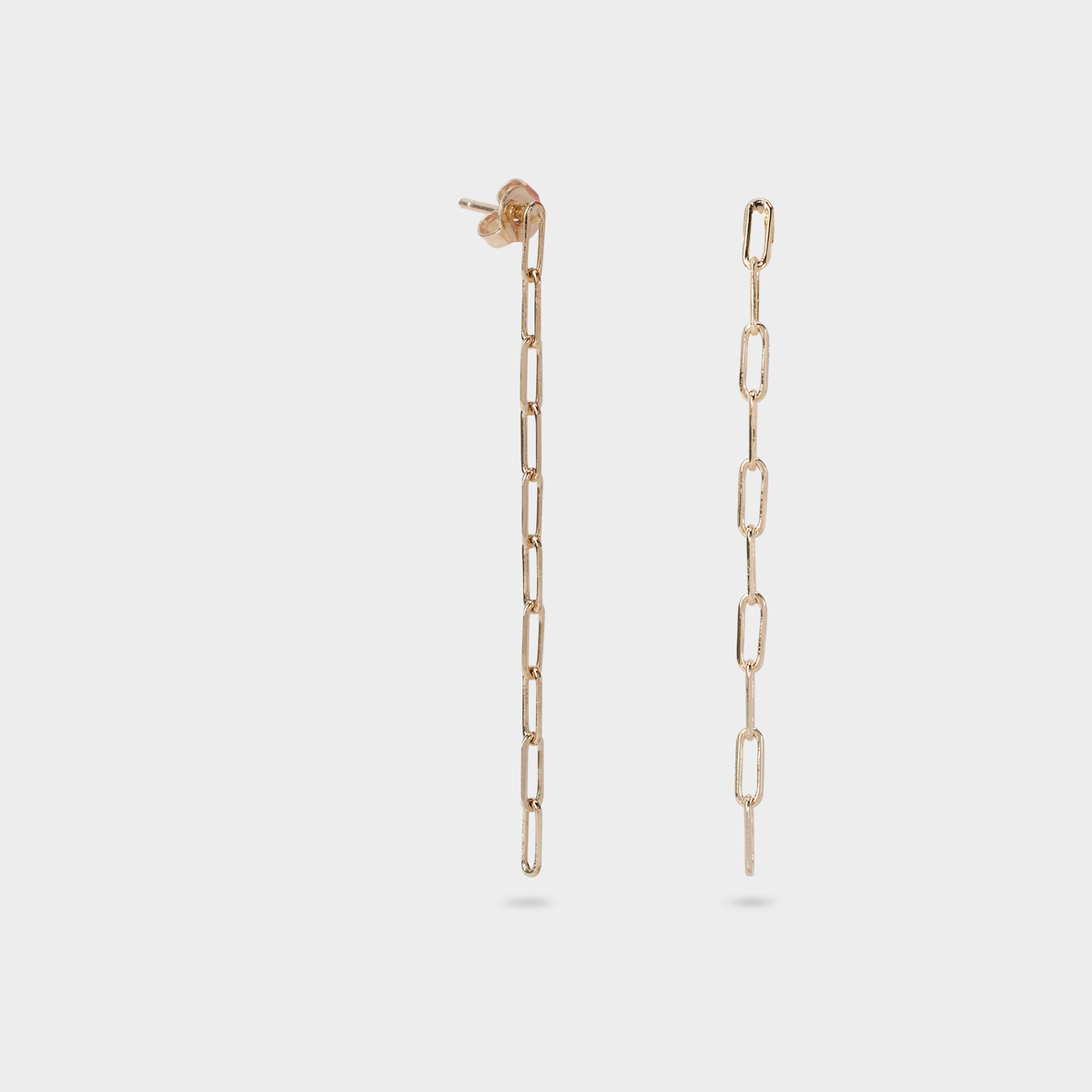 Boucles d'oreilles maillons ovales pendants plaqué or