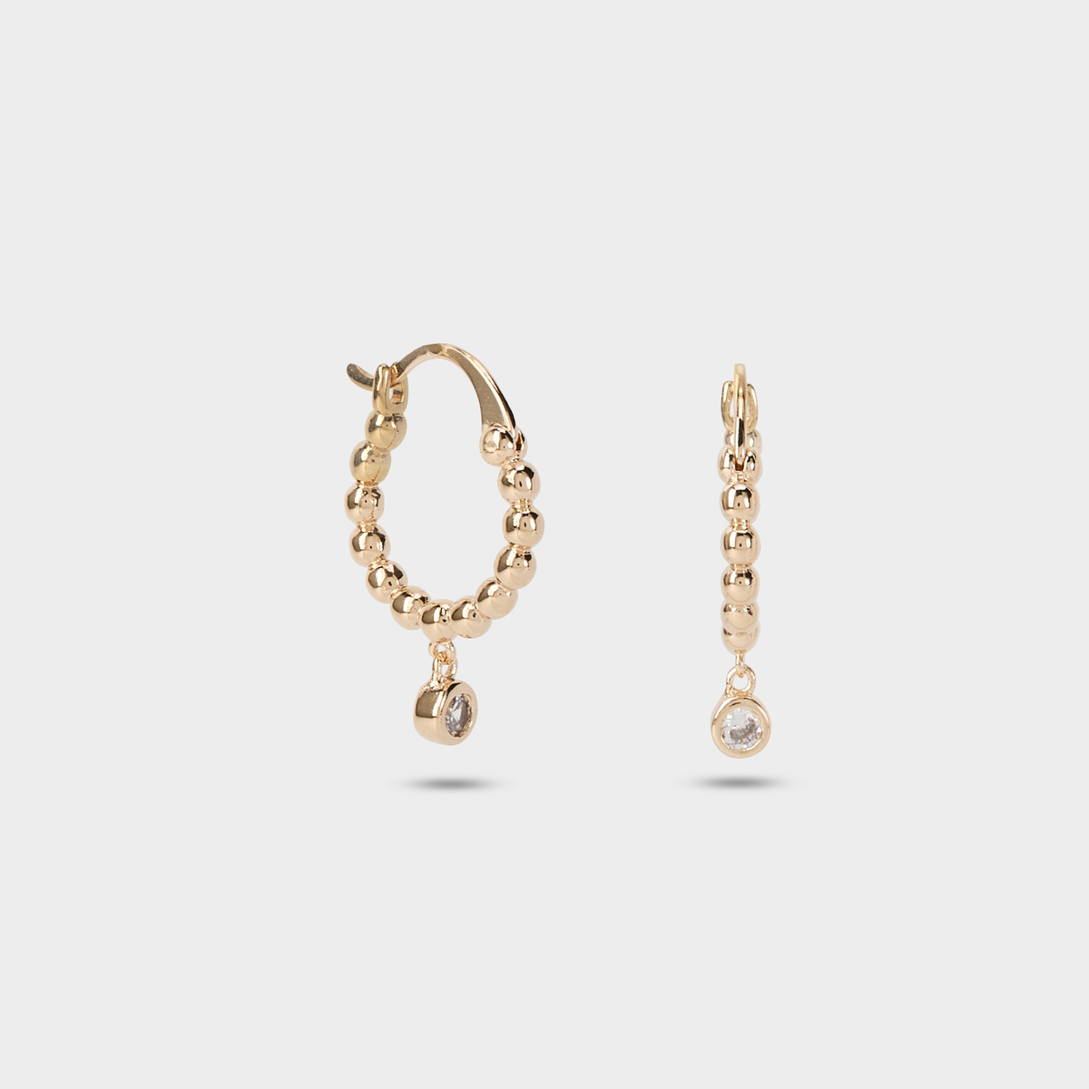 Boucles d'oreilles mini créoles One & One purity plaqué or