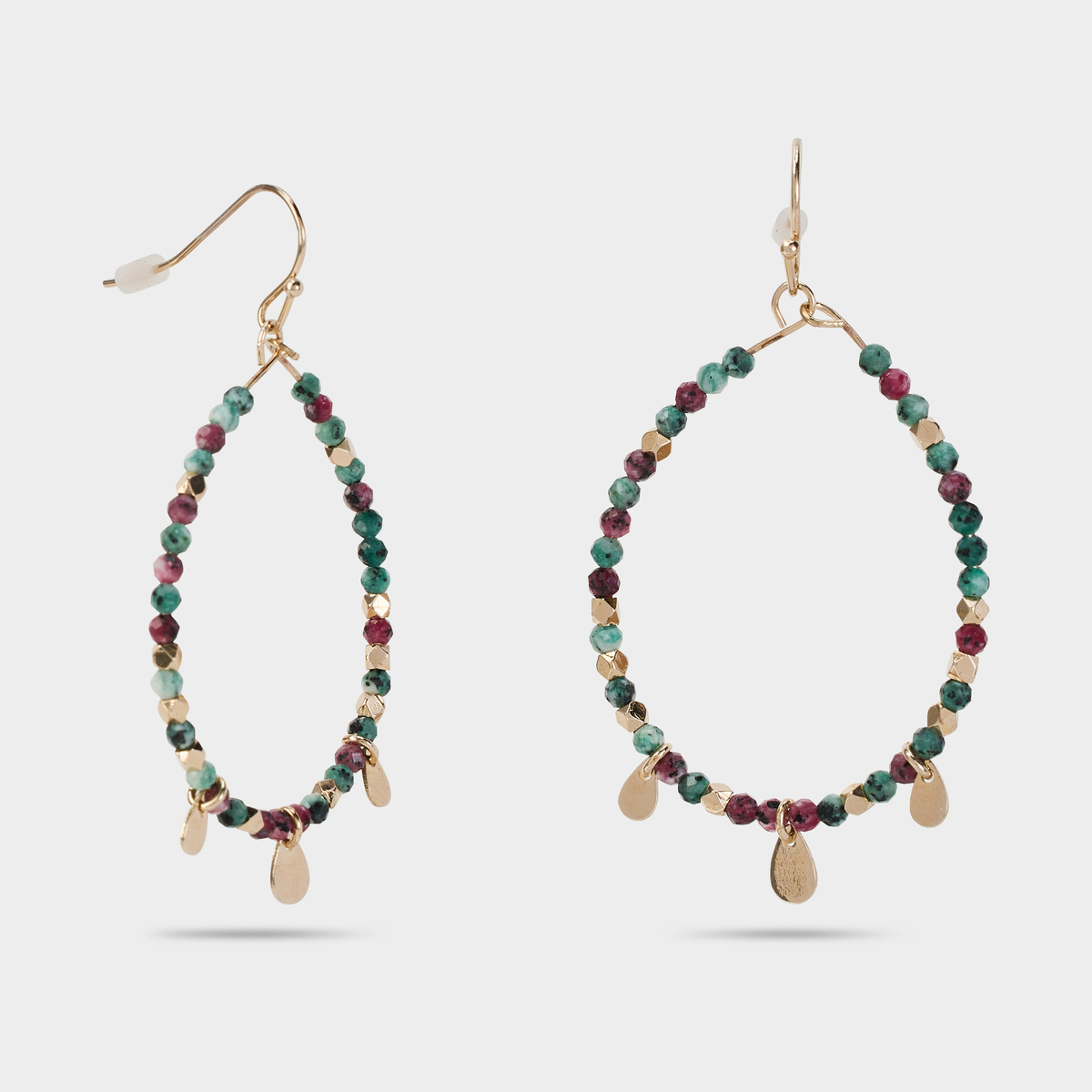 Boucles d'oreilles goutte mini pierres plaqué or