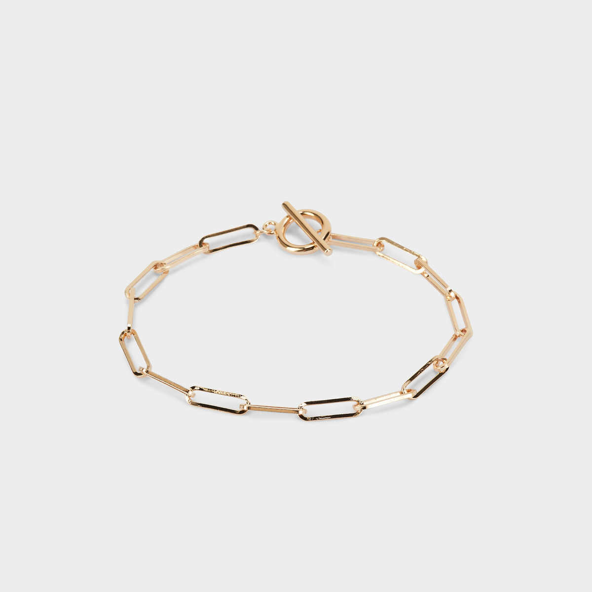 Bracelet chaîne maillons fermoir T plaqué or