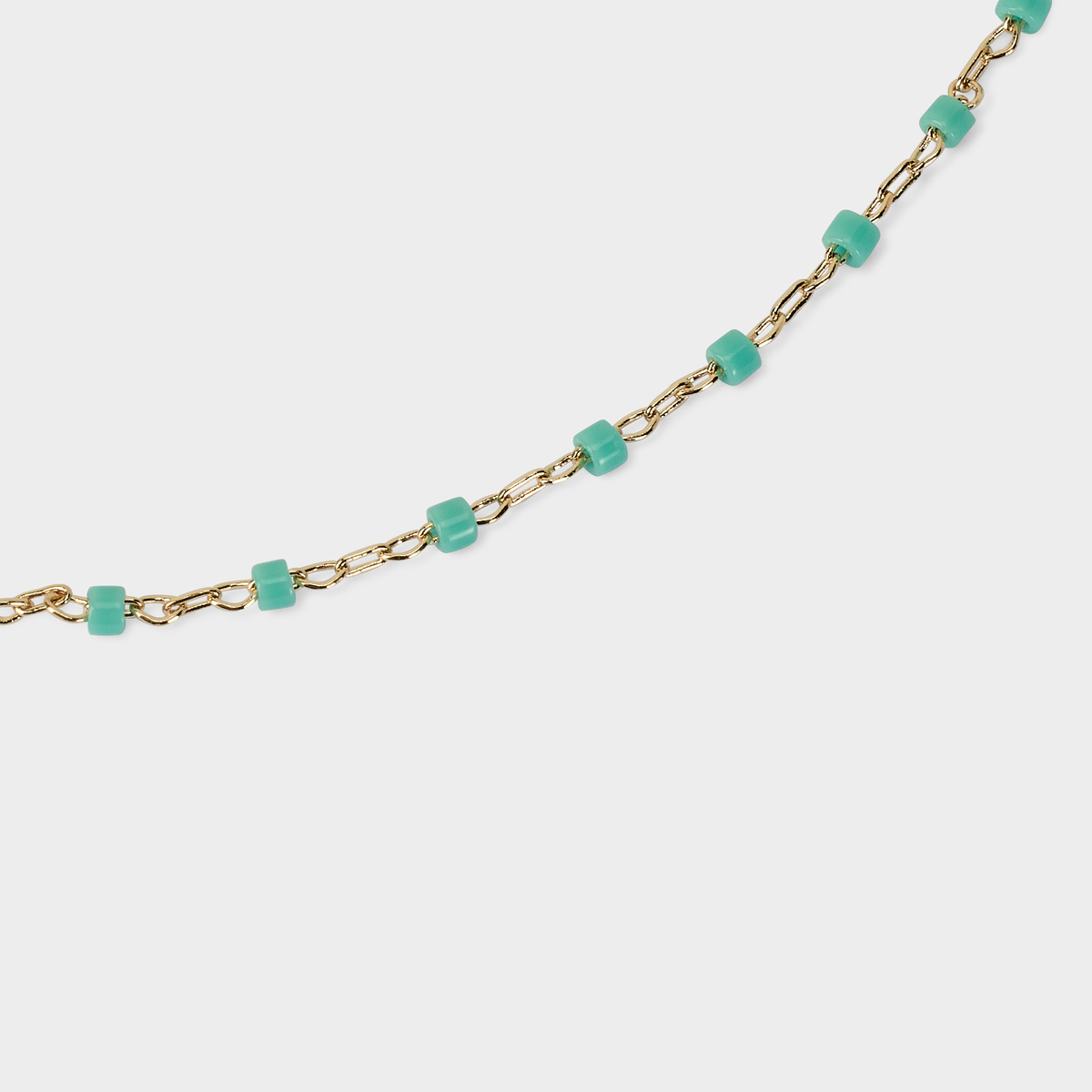 Bracelet Mahos plaqué or vert d'eau