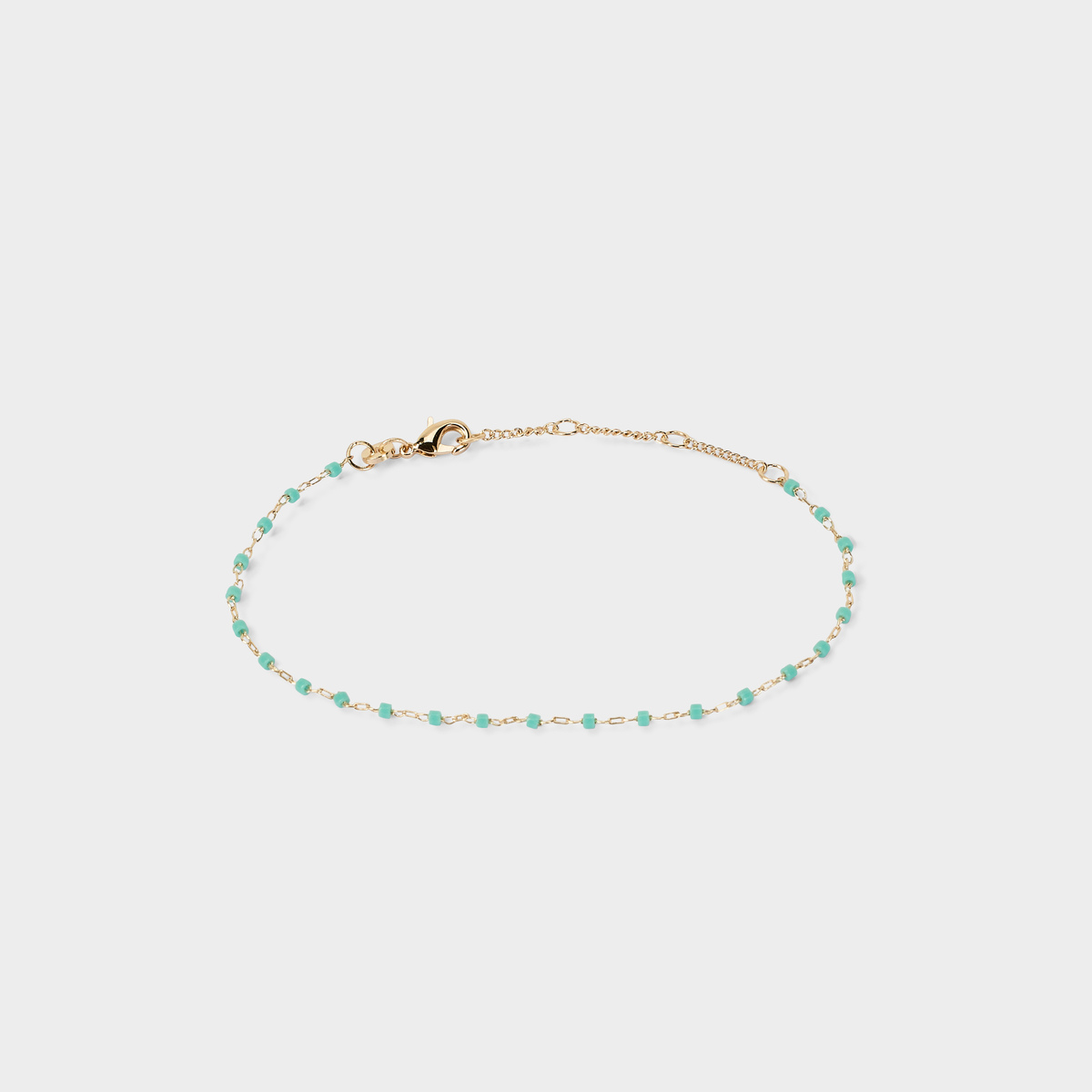 Bracelet Mahos plaqué or vert d'eau