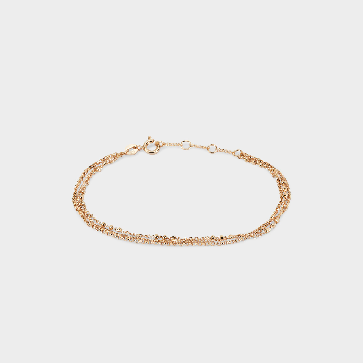 Bracelet trio de chaînes plaqué or
