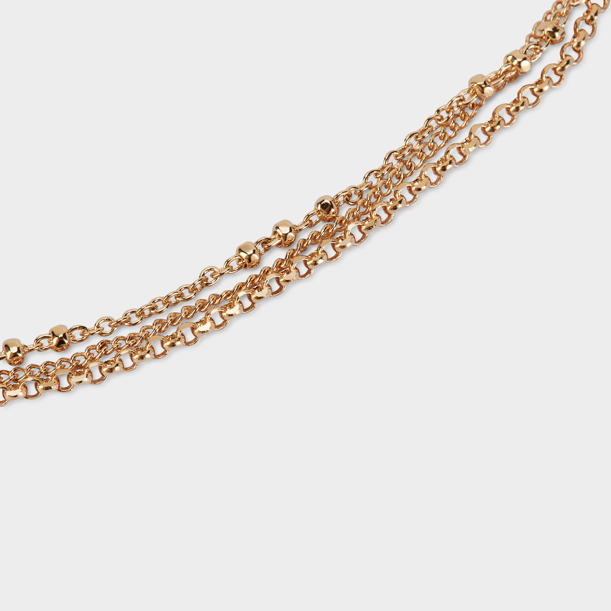 Bracelet trio de chaînes plaqué or