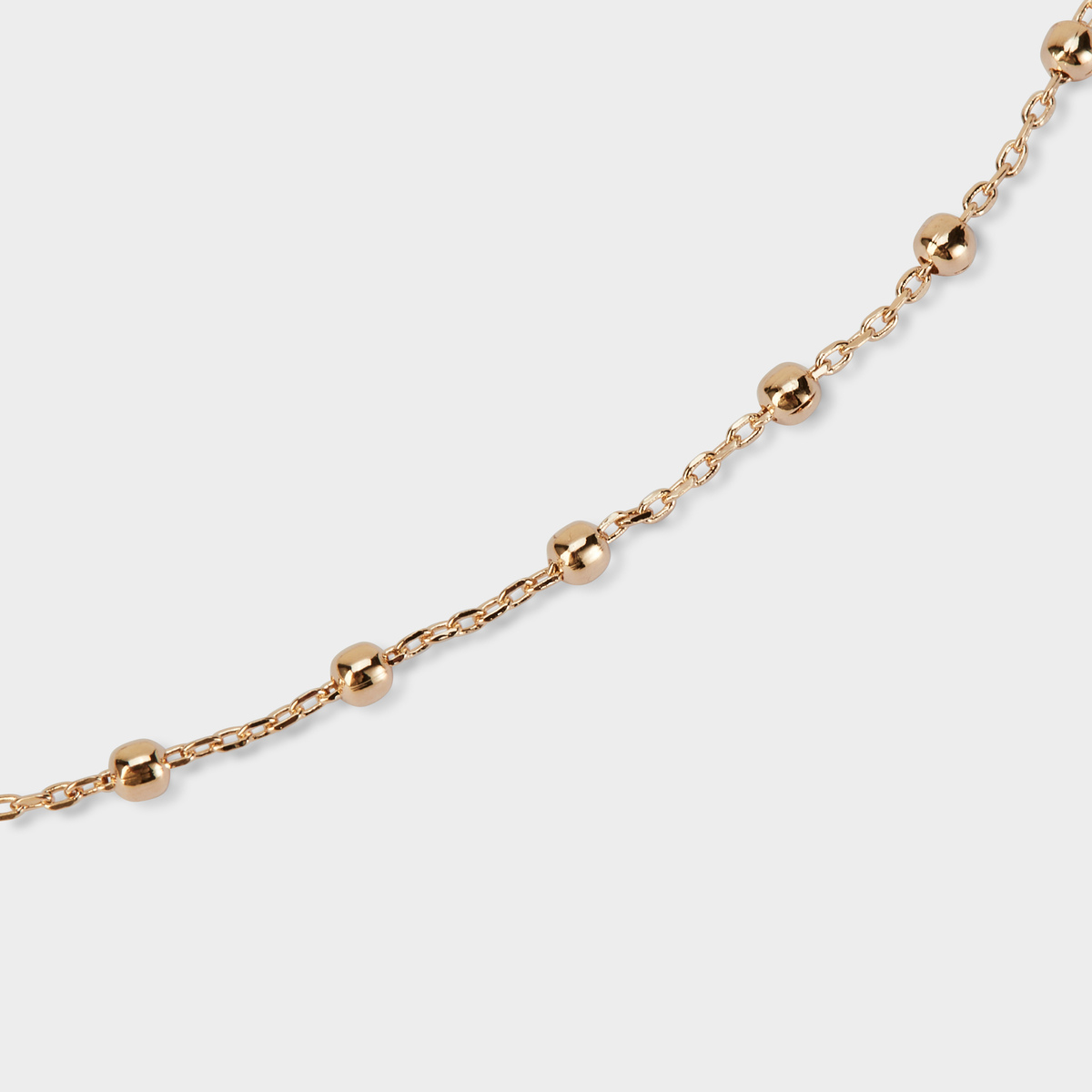 Bracelet chaîne maille perlée plaqué or