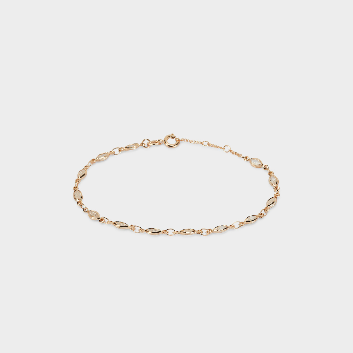 Bracelet cascade de zircons plaqué or