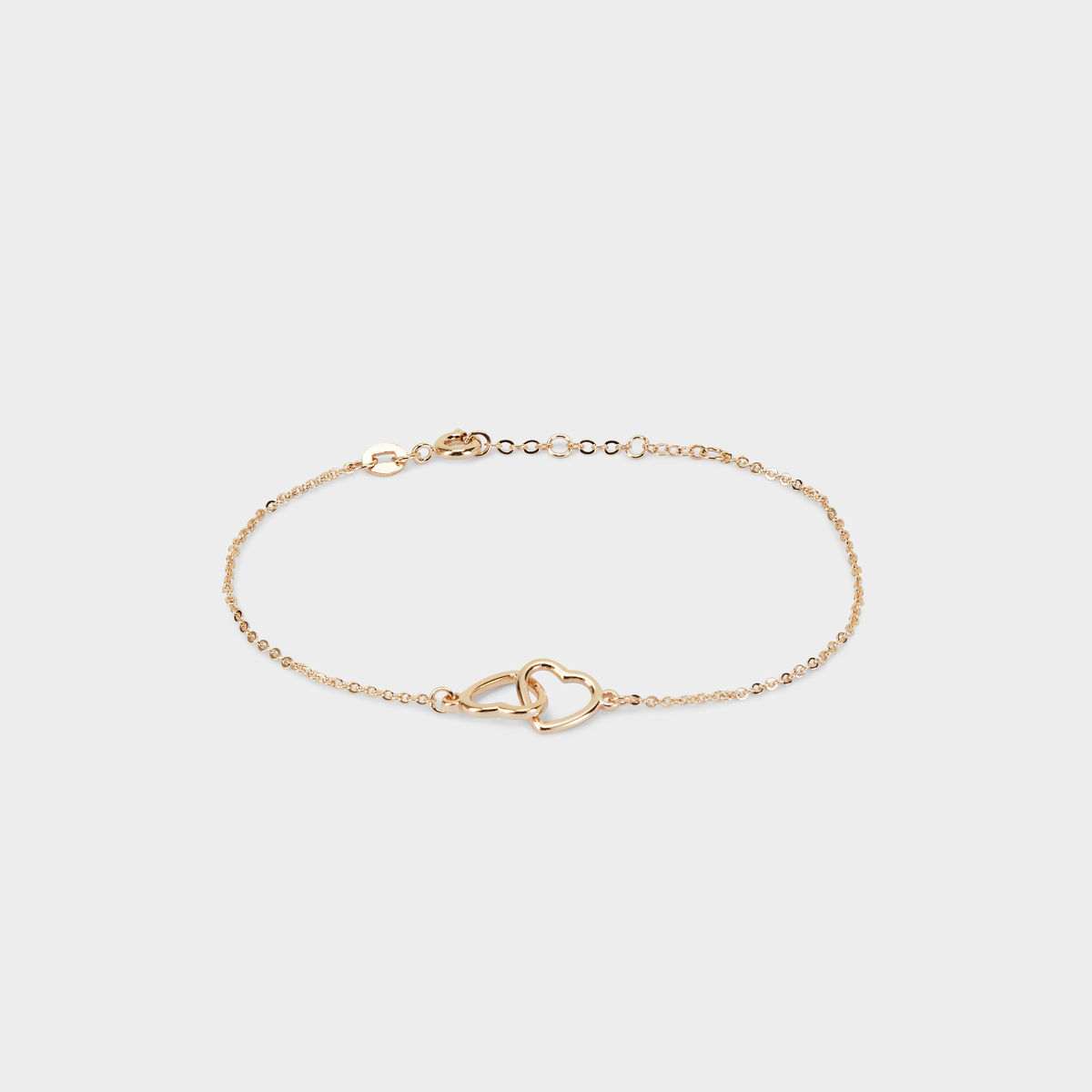 Bracelet cœurs liés plaqué or