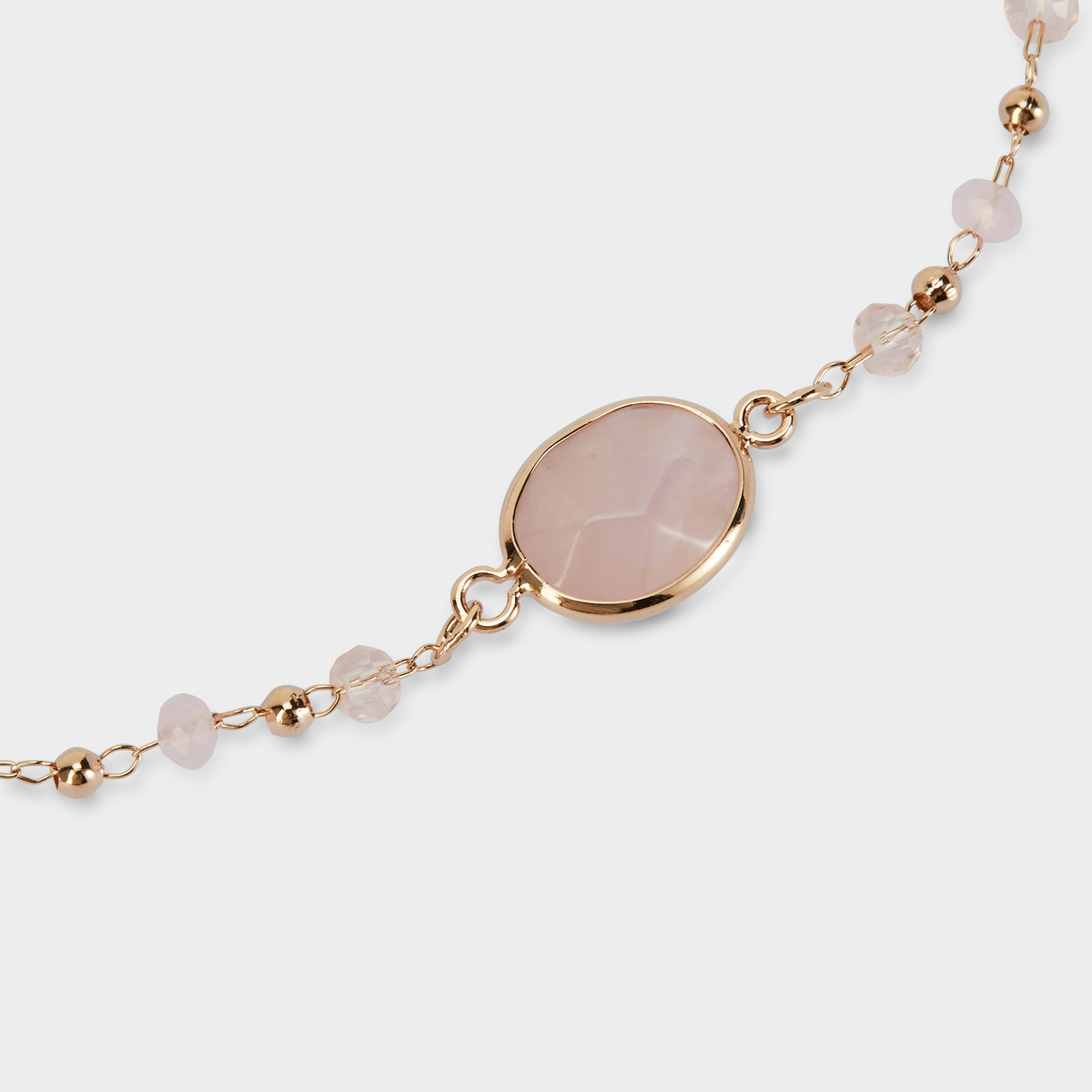Bracelet pierres et facette rose plaqué or
