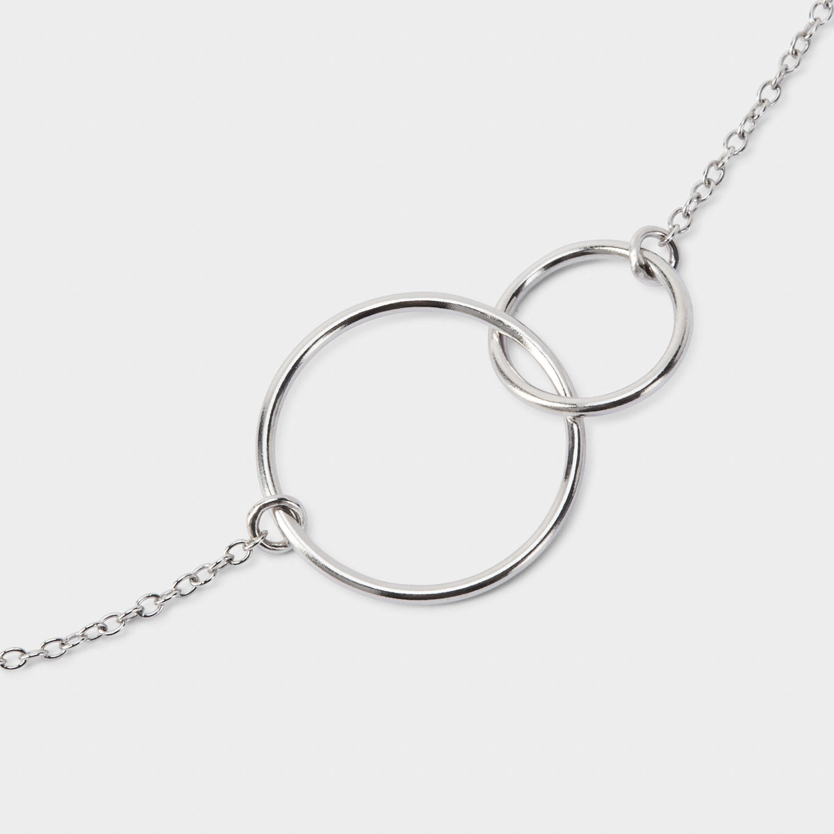 Bracelet duo d'anneaux argent