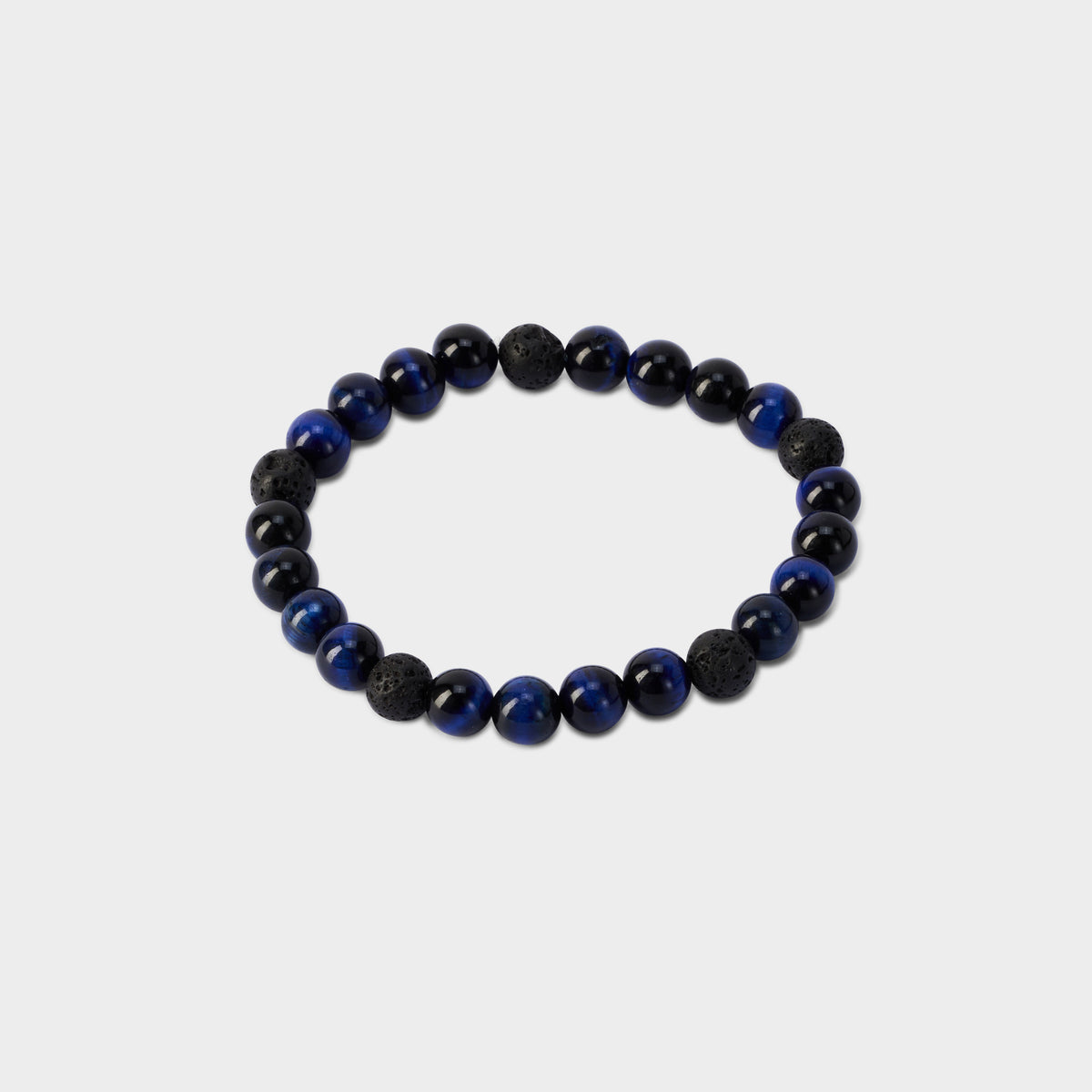 Bracelet perles Œil de tigre bleu 8 mm