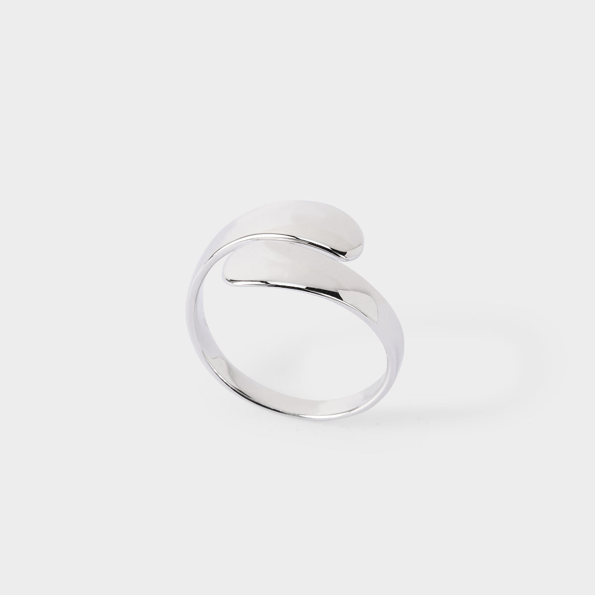 Bague Toi & Moi arrondie ajustable argent
