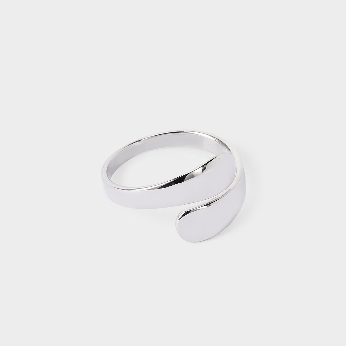 Bague Toi & Moi arrondie ajustable argent