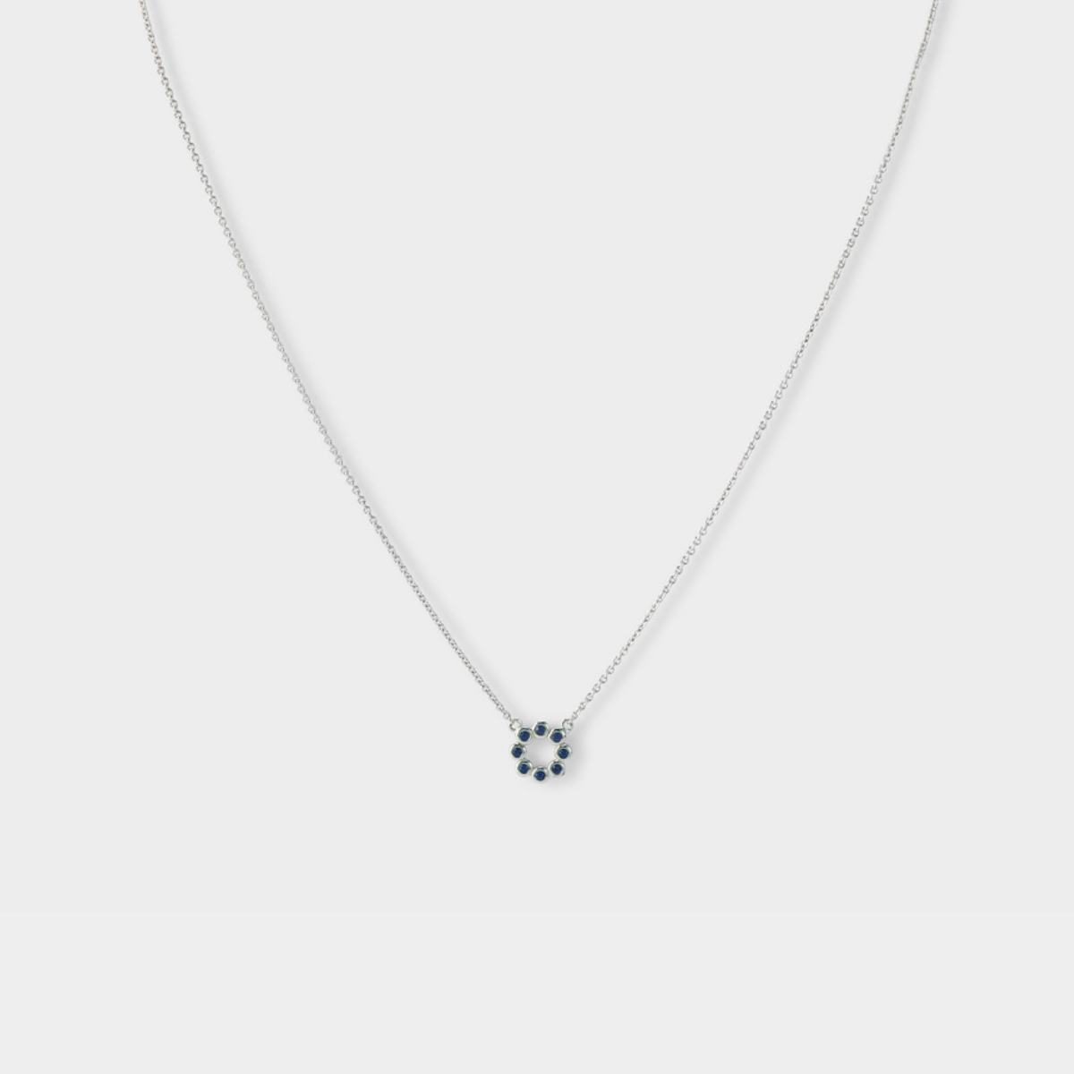Collier Flower bleu  sur chaîne argent