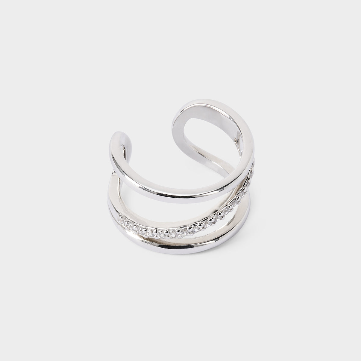 Bague Diagonale ajustable argent