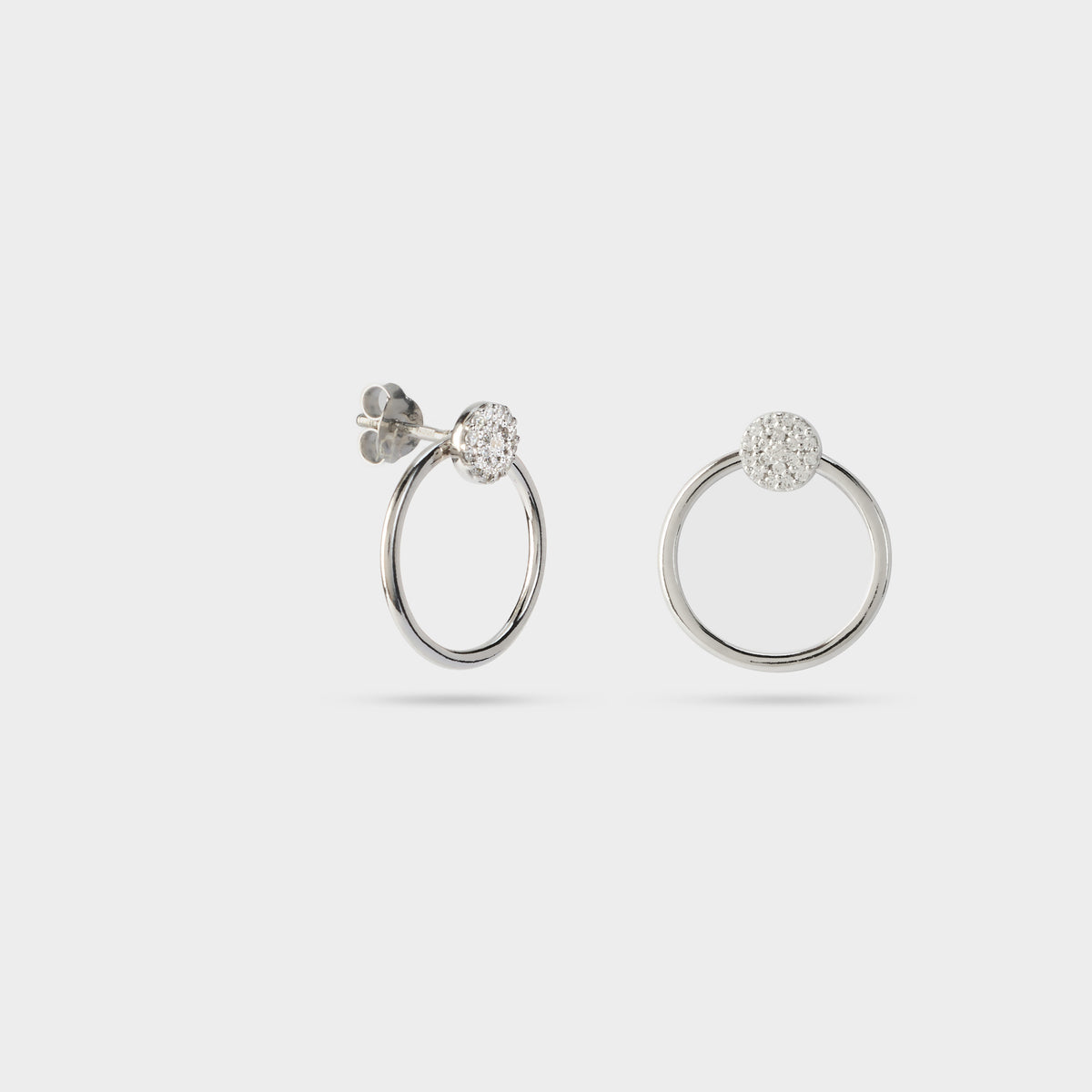 Boucles d'oreilles 2 en 1 Anneau argent