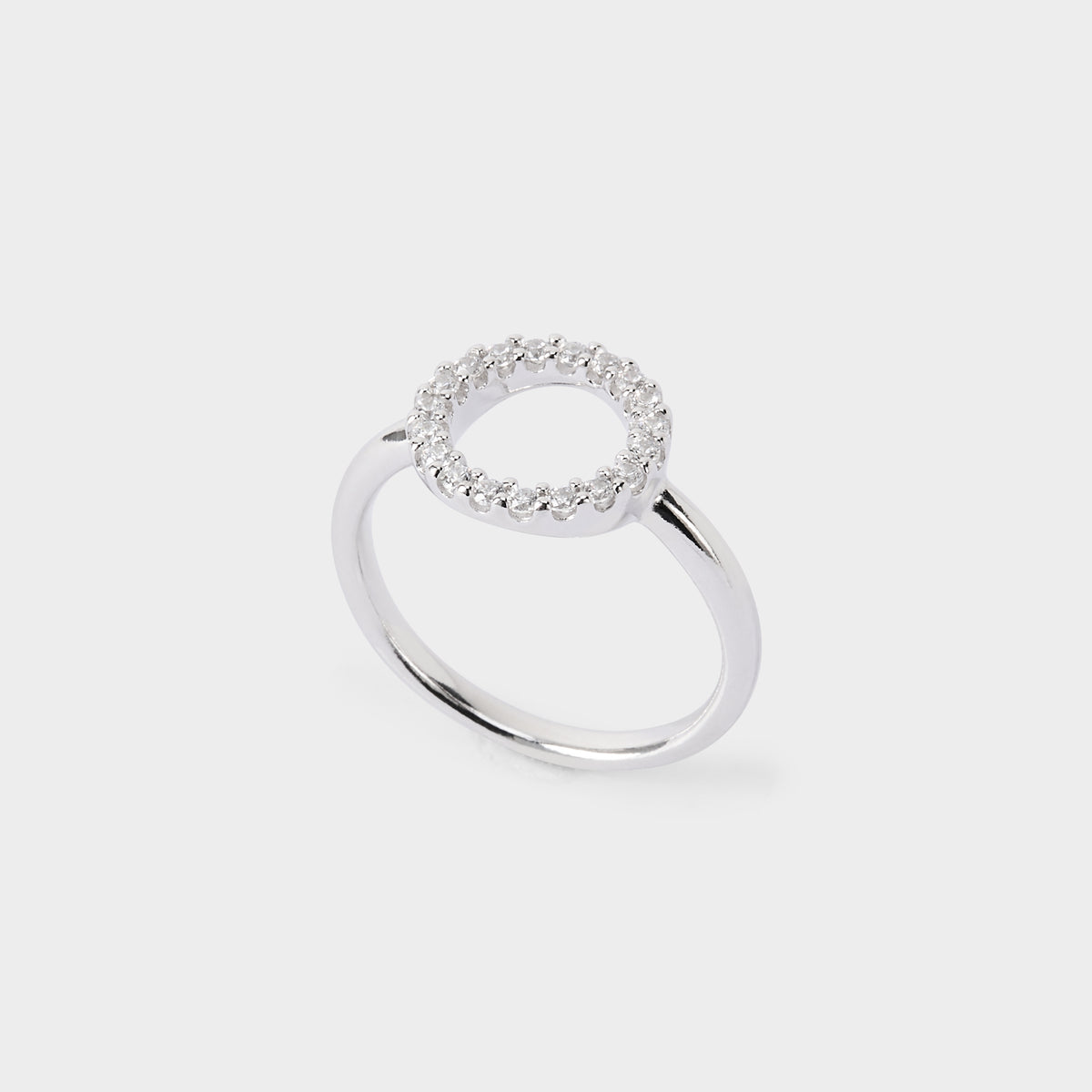 Bague anneau pavé argent