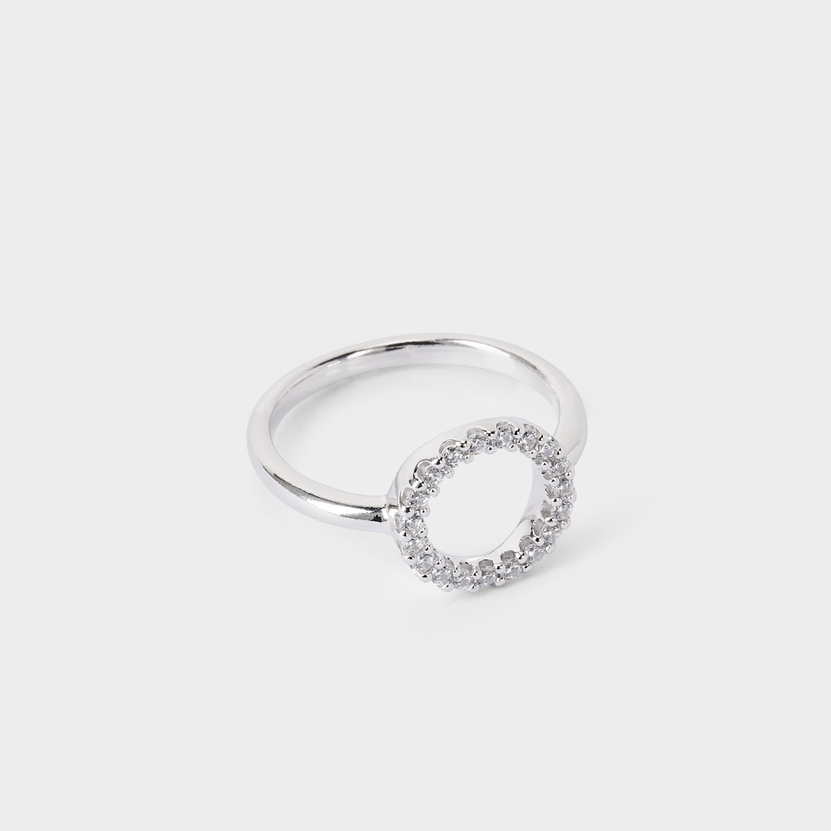 Bague anneau pavé argent