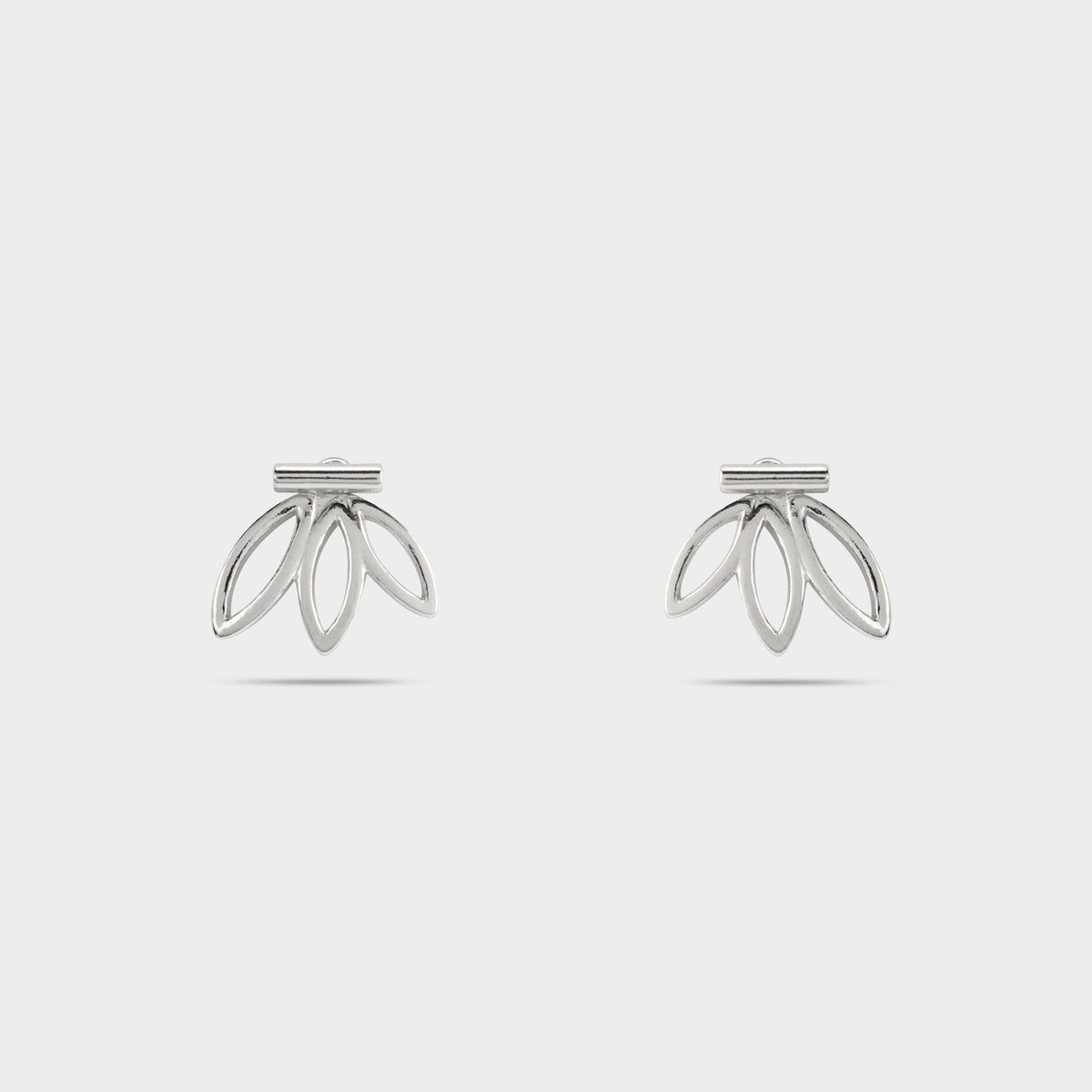 Boucles d'oreilles 2 en 1 Pétales argent