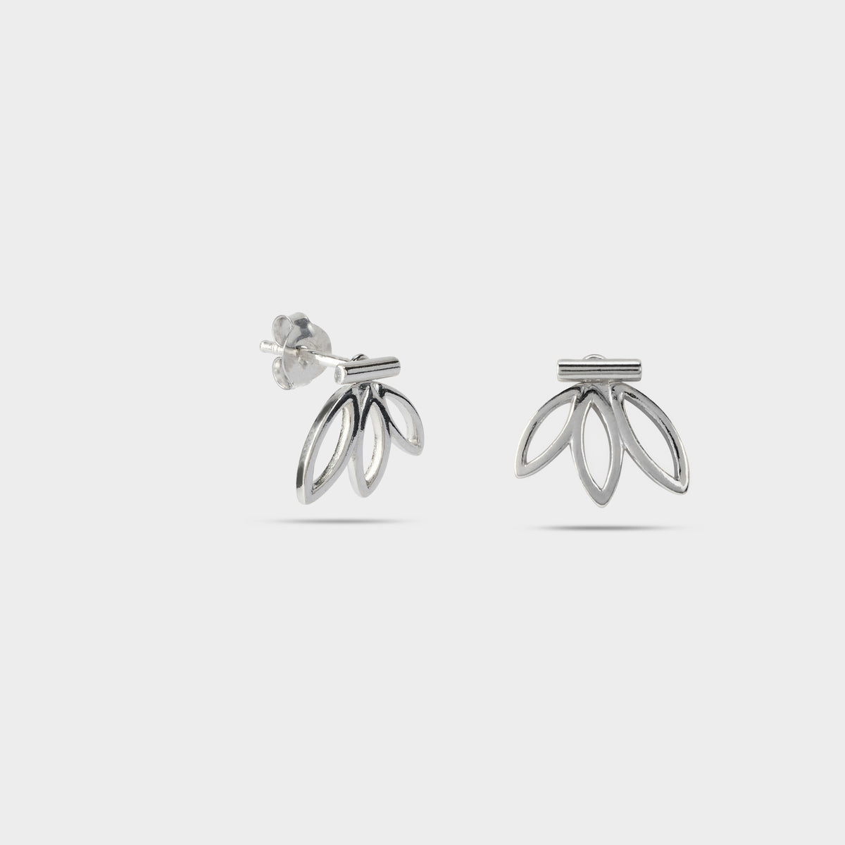 Boucles d'oreilles 2 en 1 Pétales argent