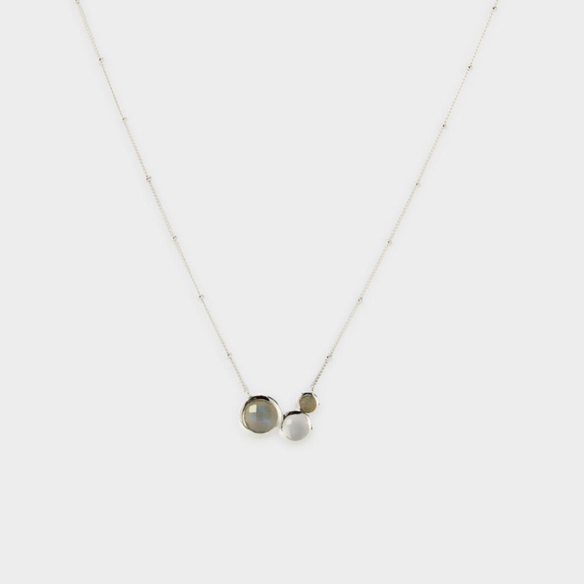 Collier 3 pierres sur chaîne argent