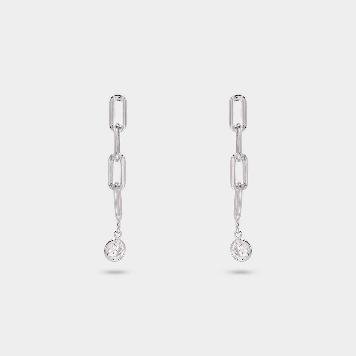 Boucles d'oreilles purity sur maillons argent