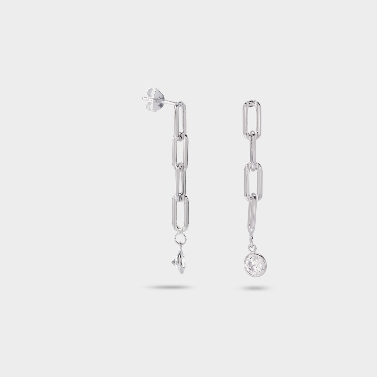Boucles d'oreilles purity sur maillons argent