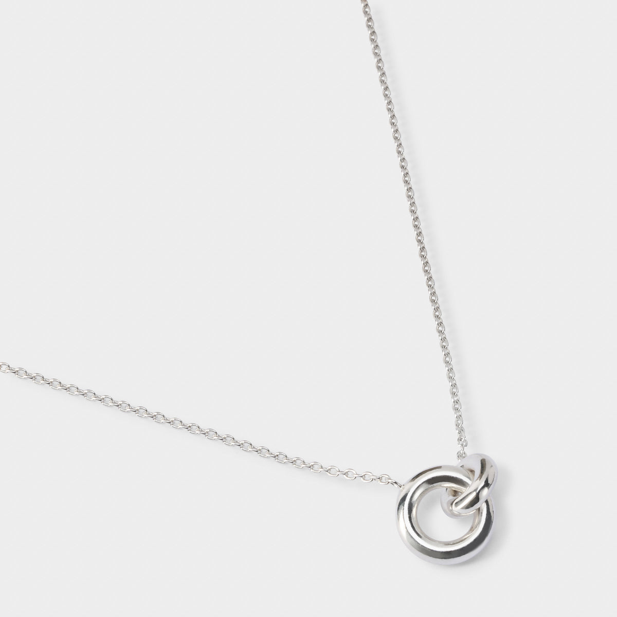 Collier anneaux bombés entrelacés argent